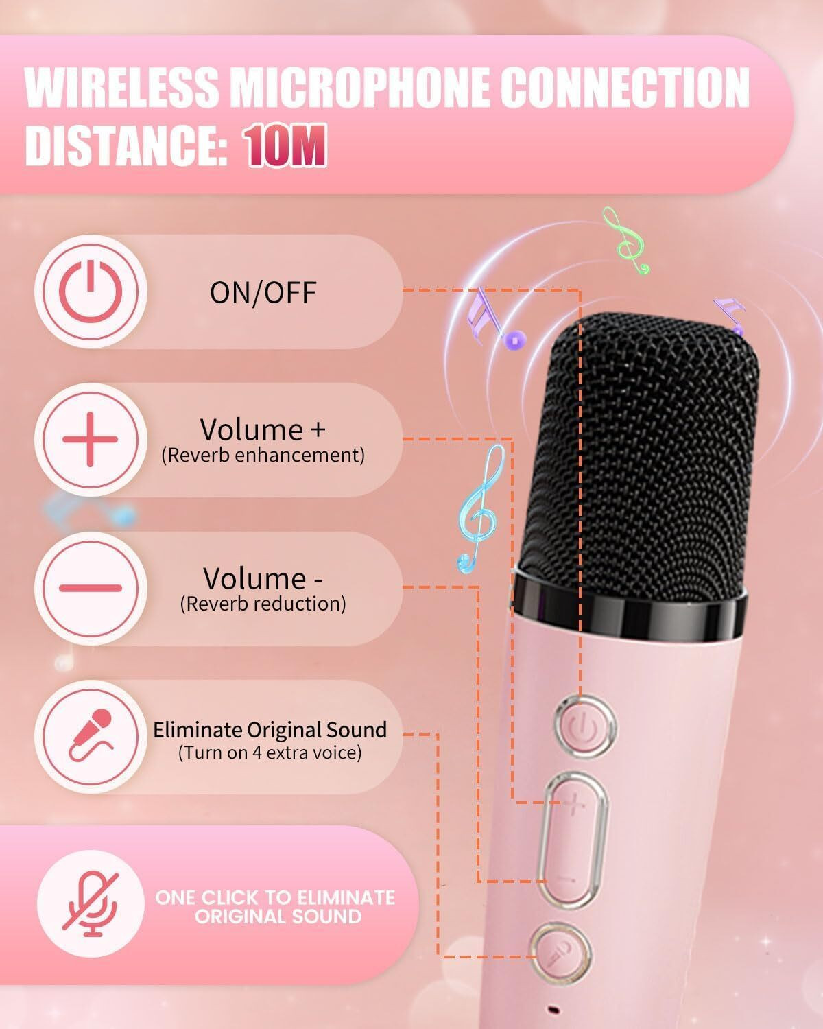 Image of HG WORLD K12 Colorful Karaoke System Bluetooth Portable Speaker with Wireless Microphone Gaming Accessory Kit