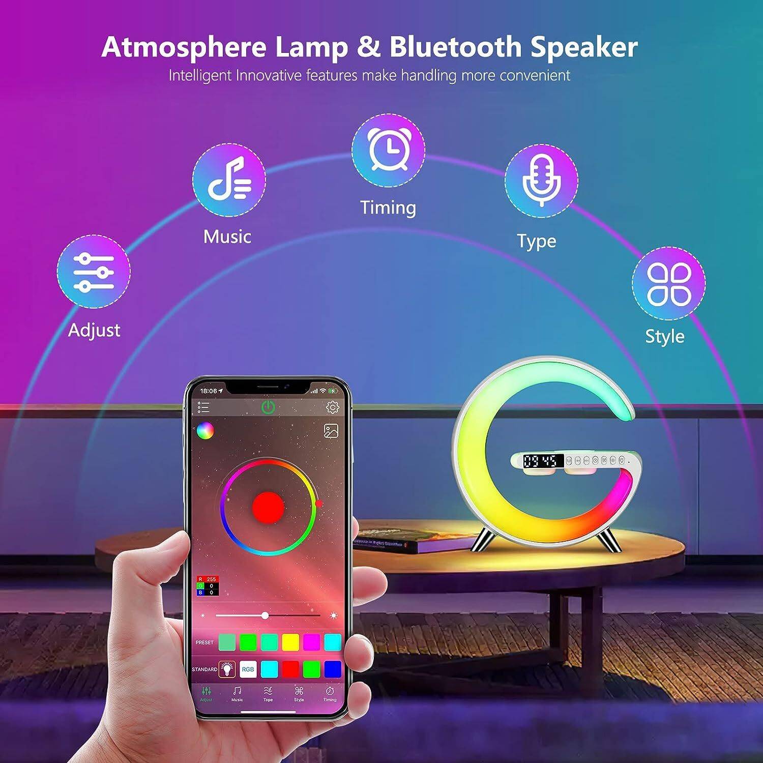 VOLTegIC Smart Light Sound Machine RGB Sunrise Alarm Clock 5W - Image 4