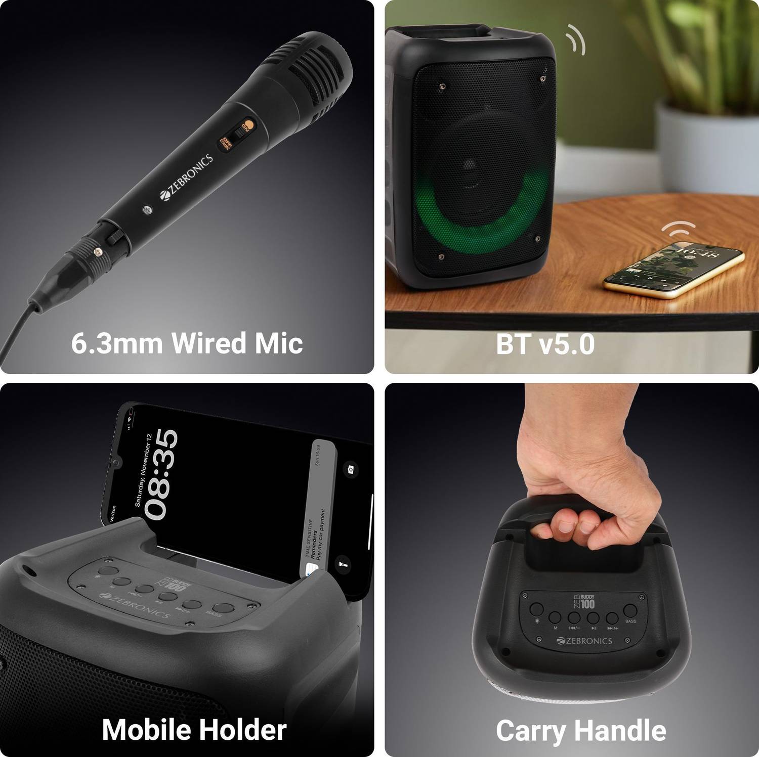ZEBRONICS ZEB-Buddy 100 20W Bluetooth Speaker Black - Image 5