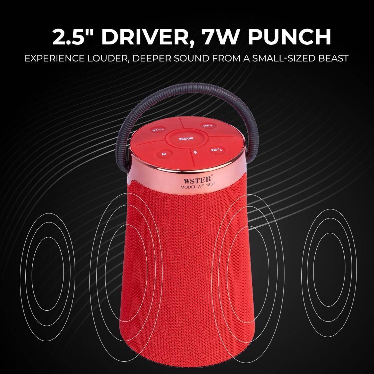 Jmax WS-1831 Wireless Speaker 7W (1500mAh) with FM, SD, USB, TWS - Image 5
