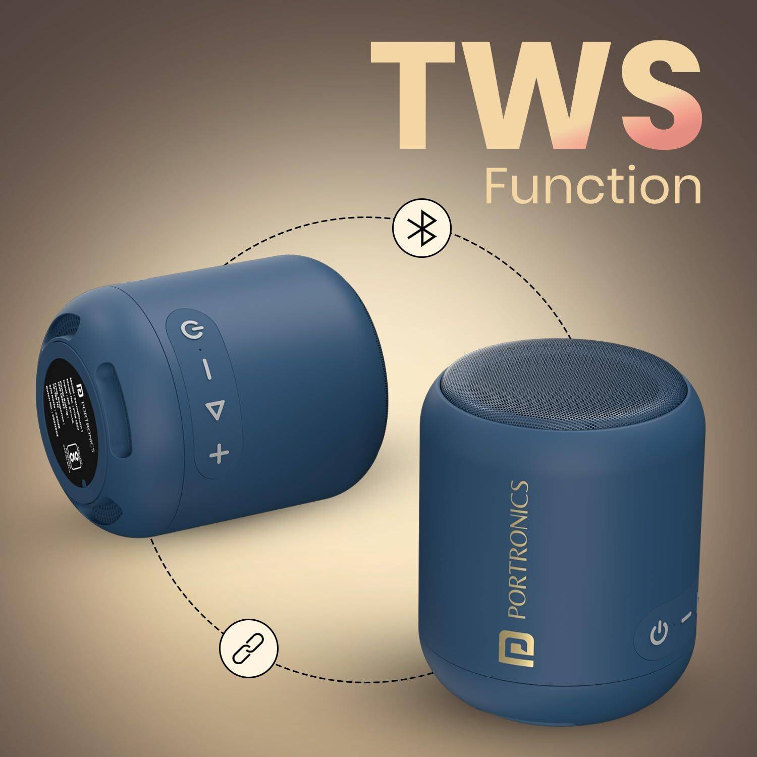Portronics SoundDrum 1 12W Bluetooth Speaker Blue - Image 5