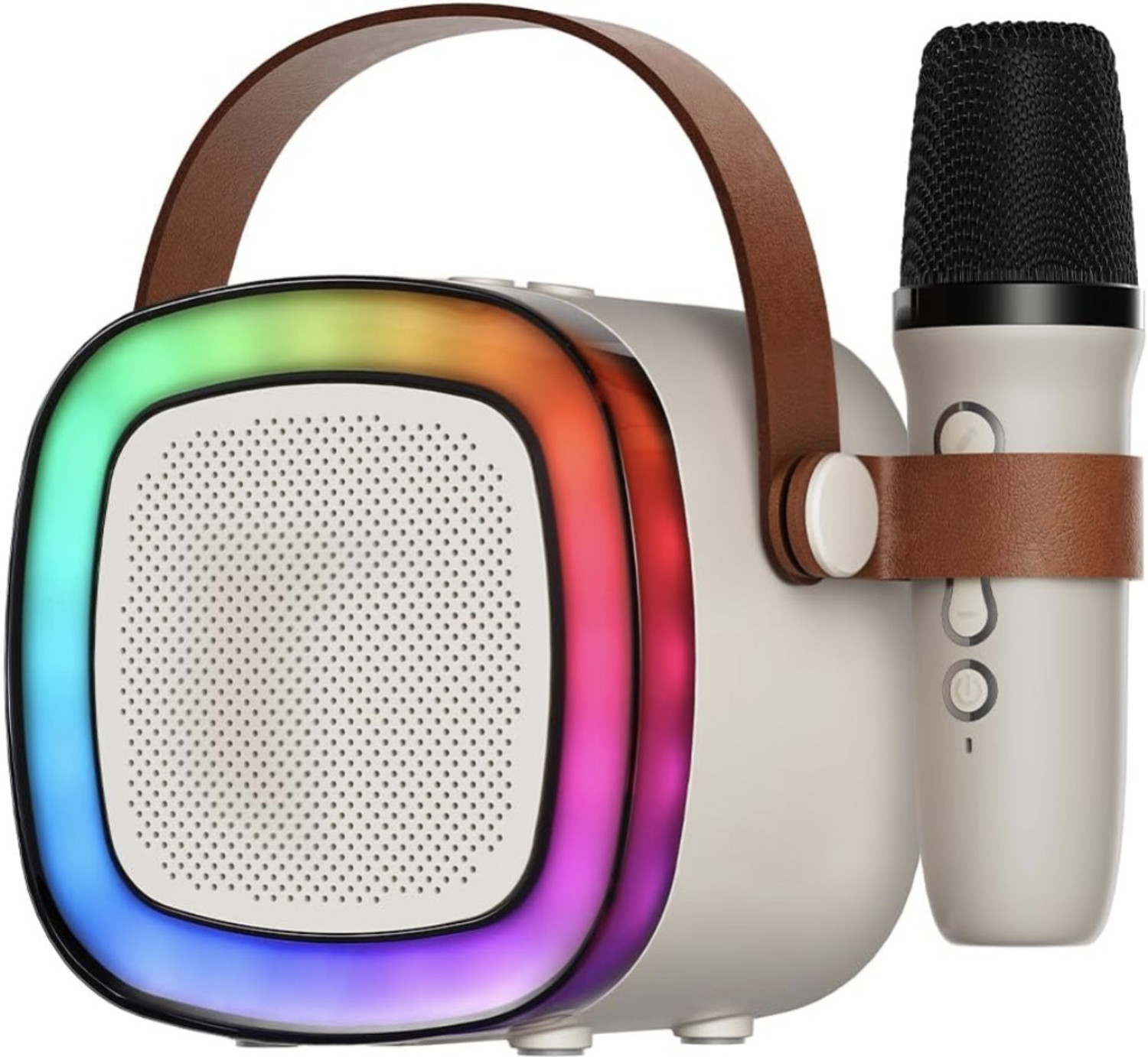 Image of Primate Rechargeable Karaoke Microphone with Bluetooth Speaker & LED Lights 10 W Bluetooth Speaker