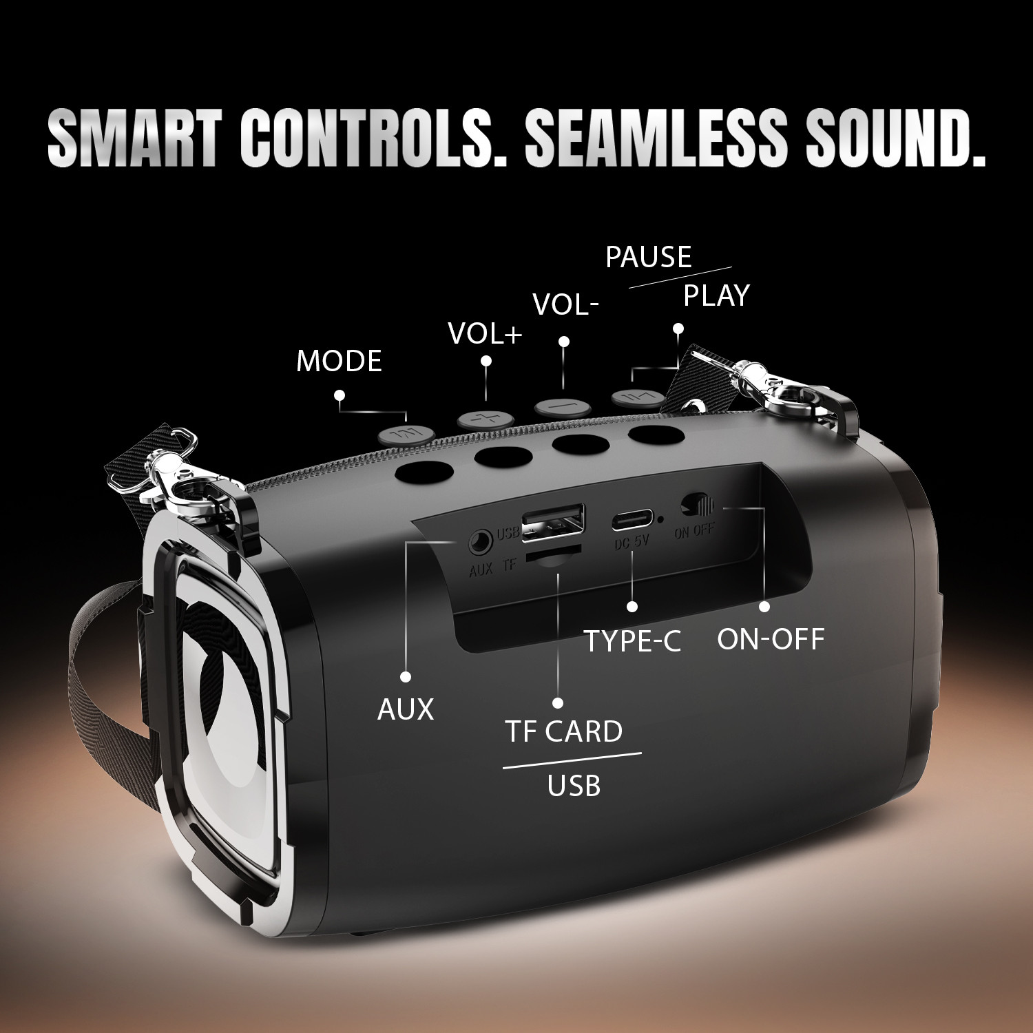 Image of YOROTO Wireless Portable Speaker with Clear Crystal Sound & Powerful bass 12 W Bluetooth Speaker