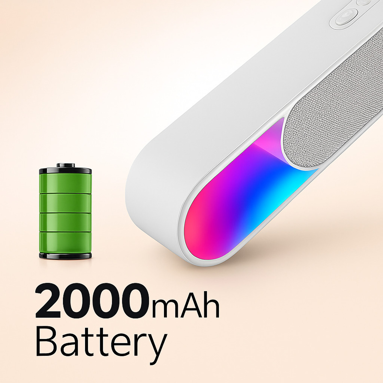 Image of Coracao 18W Bluetooth Soundbar with 2000mAh Battery, 8H Playtime, RGB Lights, BT5.3 18 W Bluetooth Speaker