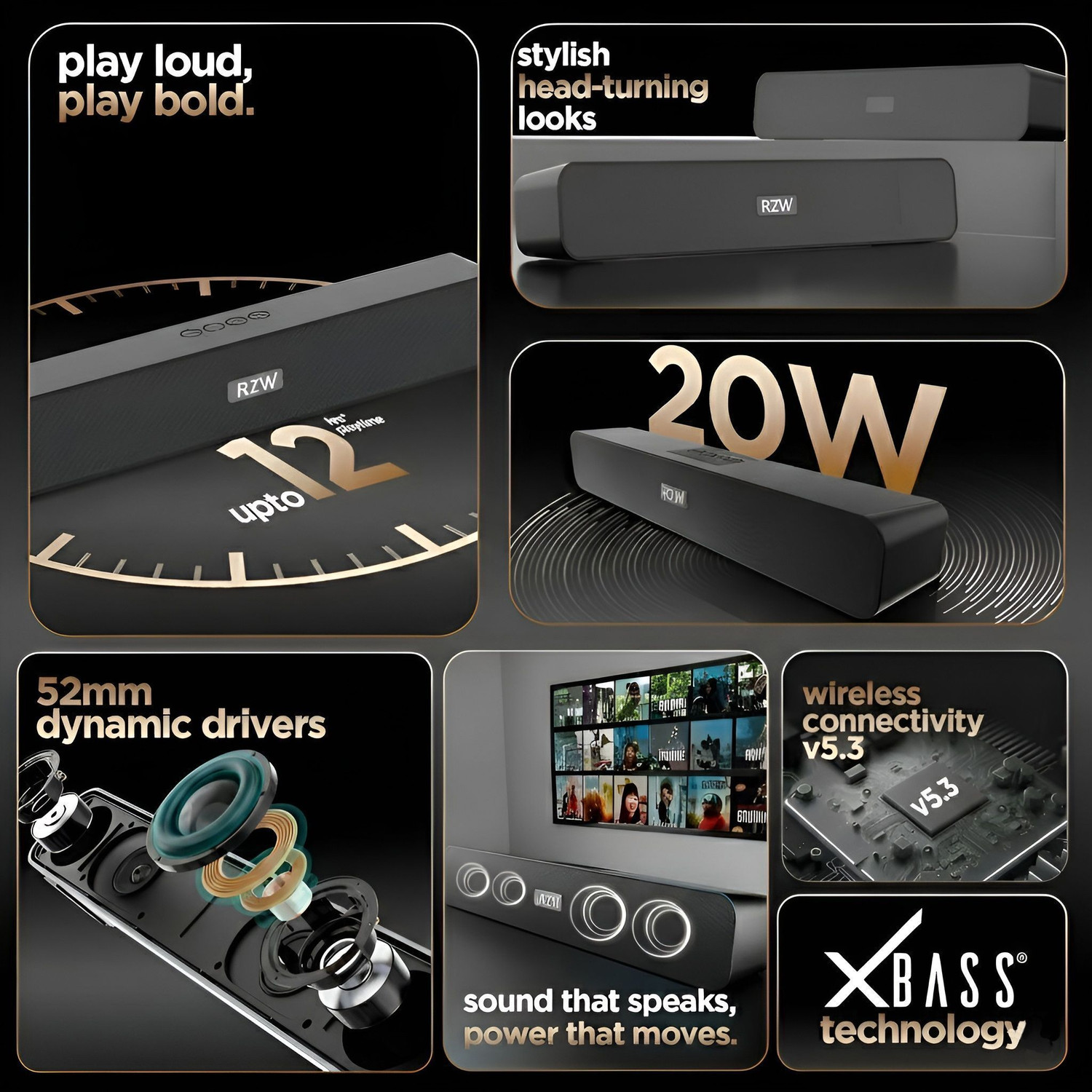 Image of CAPSLINE E-91 Wireless Bluetooth Speaker With Usb, Fm, Tf Card And Line In Aux-24 20 W Bluetooth Speaker