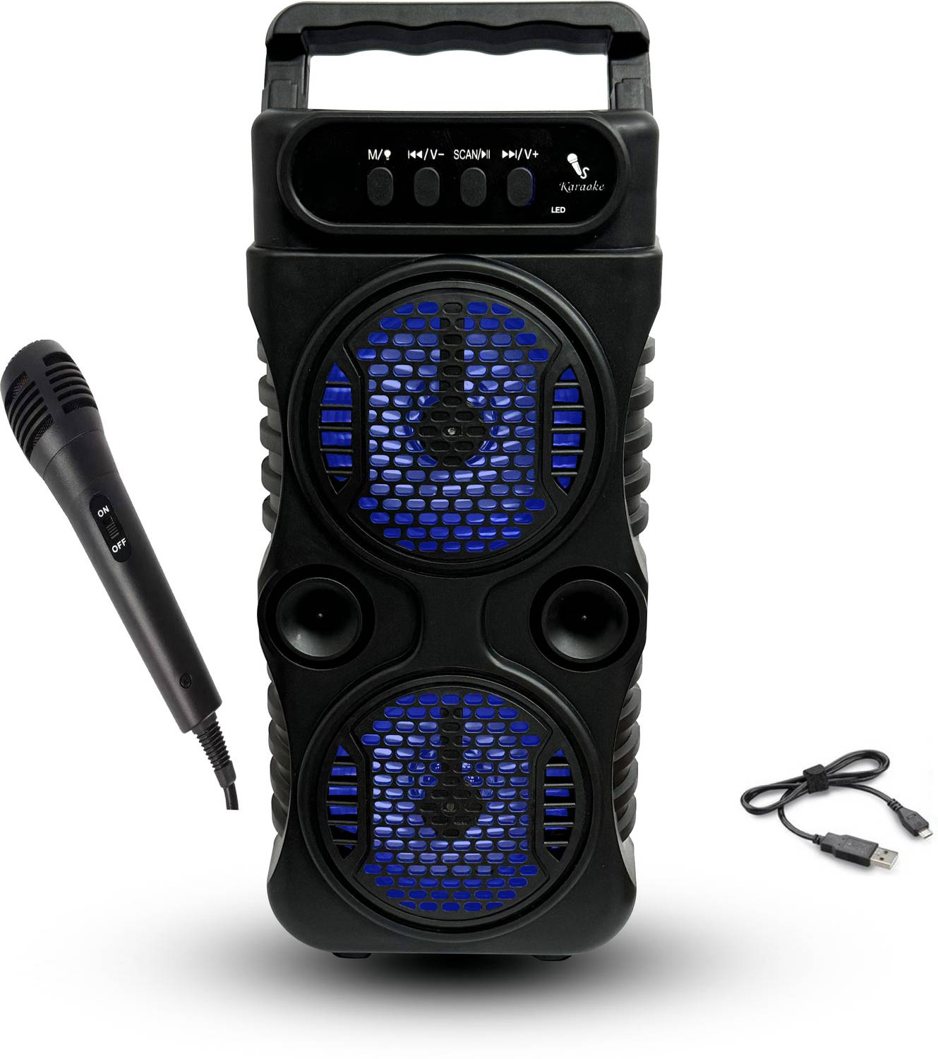Musify HIGH QUALITY M55VP Wireless 3” Speaker Led Light subwoofer with Carry Handle 10 W Bluetooth Speaker