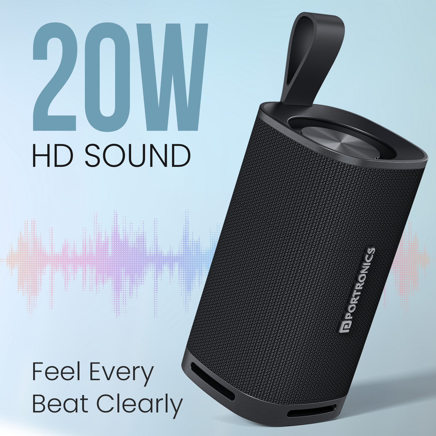 Image of Portronics Fynix Mini 20W HD Sound Portable Bluetooth Speaker,4 Hours,Type C Charging 20 W Bluetooth Speaker