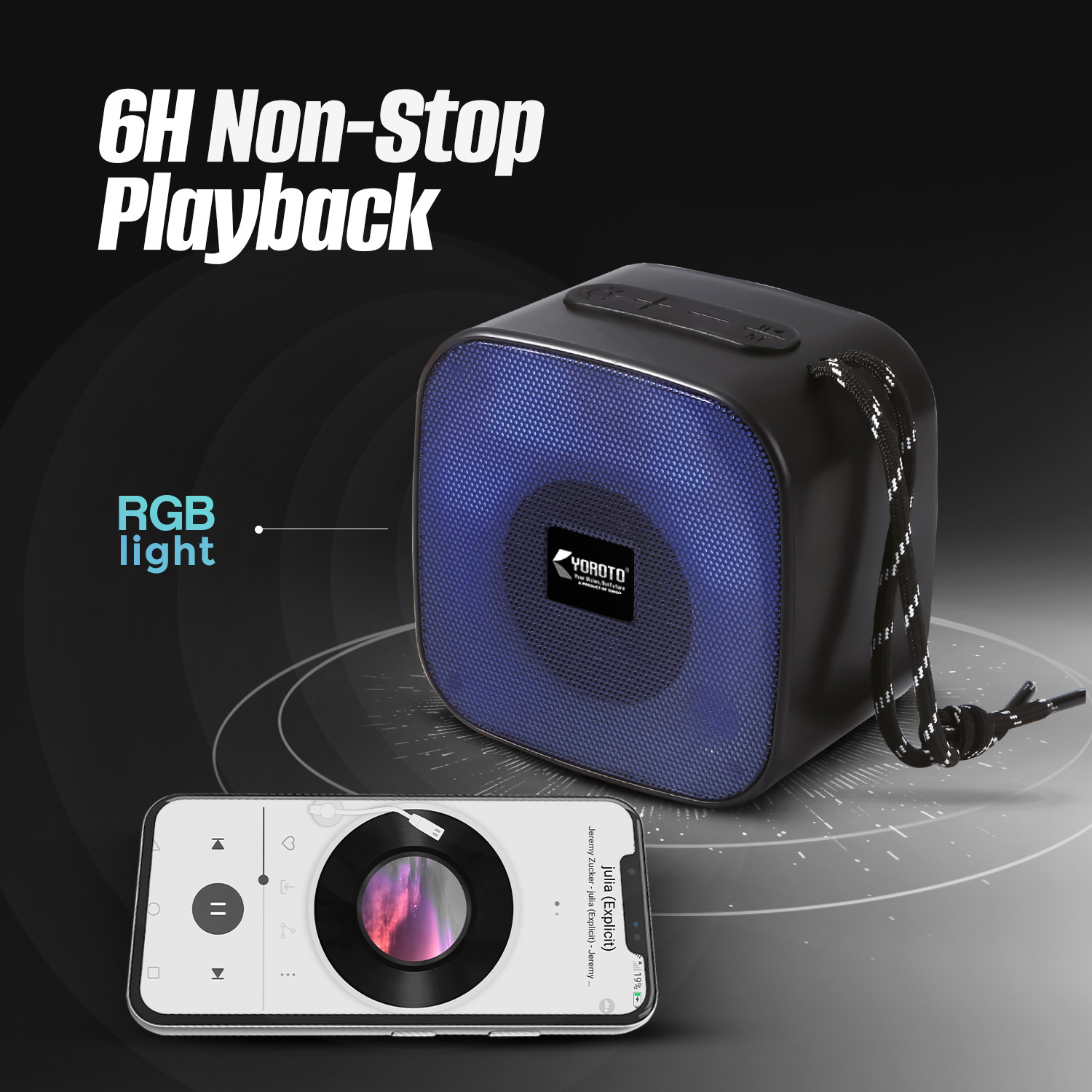 Image of YOROTO Portable Speaker With Thunder Sound and Dynamic Bass Bass 10 W Bluetooth Speaker