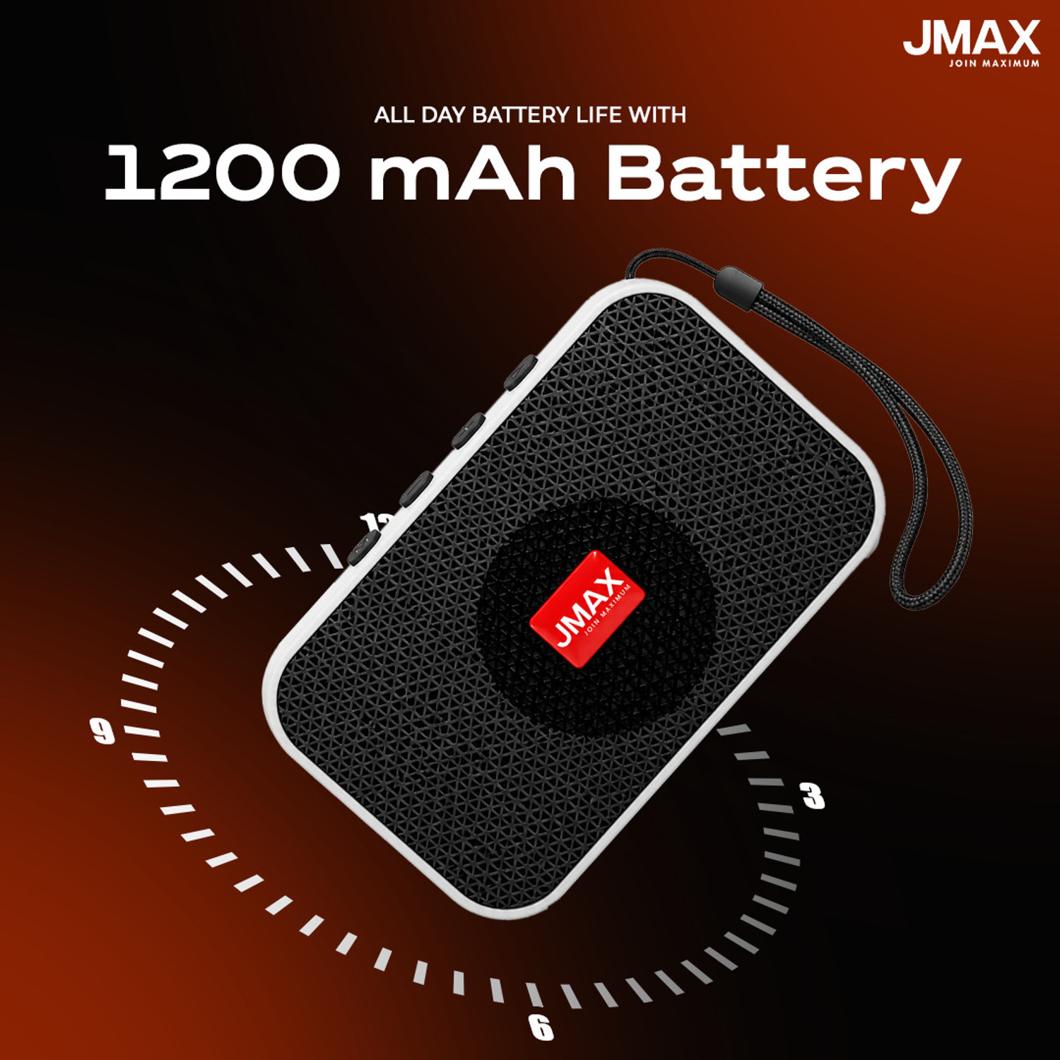 Image of Jmax Portable BT Speaker| 7W, 1200mAh Battery USB /TF, - Outdoor Travel Music System 7 W Bluetooth Speaker