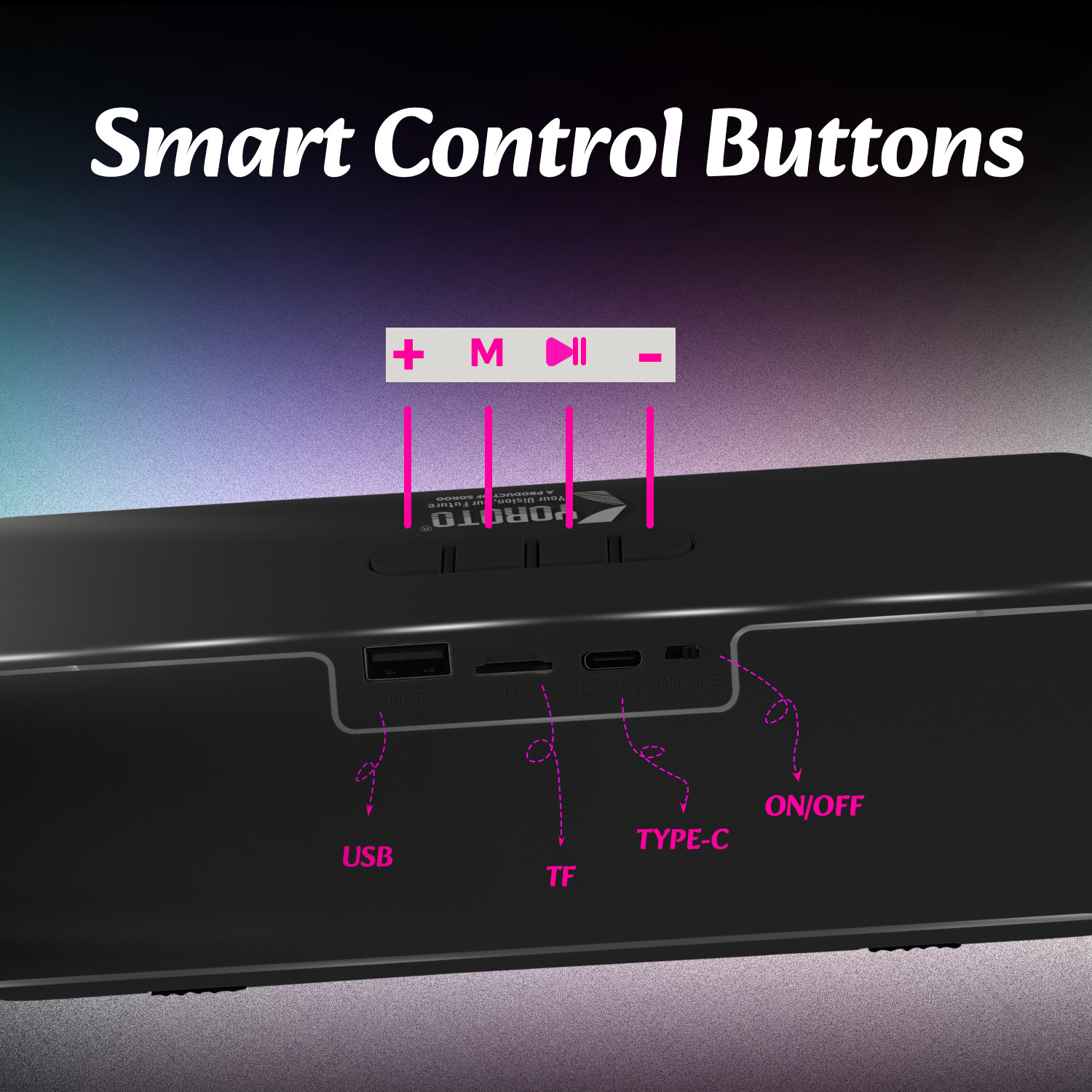 Image of YOROTO Wireless Speaker With RGB Light, Superior Sound and Punchy Bass 12 W Bluetooth Speaker