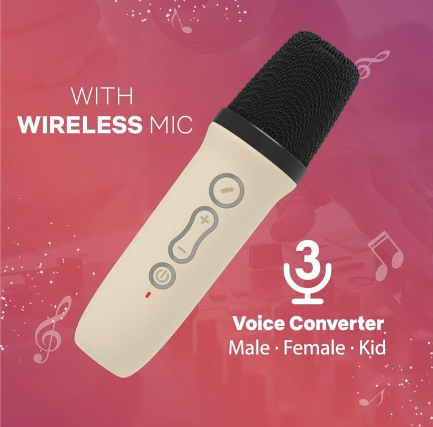 Image of otoobest Wireless Bluetooth Karaoke Microphone | K-12 Pink 5 W Bluetooth Speaker (Pink, 2.1 Channel)