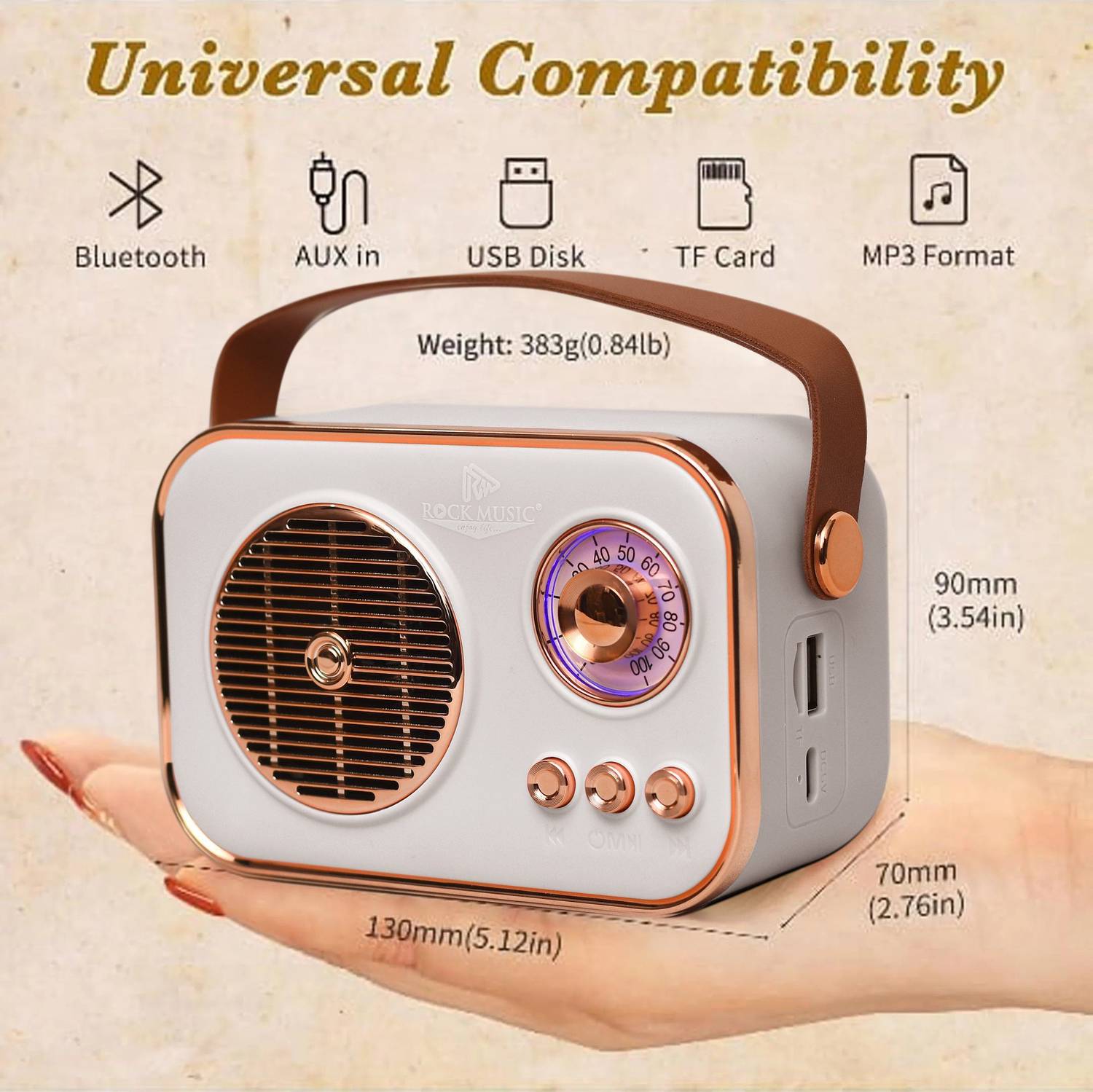 JAXTER Mini Retro Radio Bluetooth Speaker 8W - Image 4