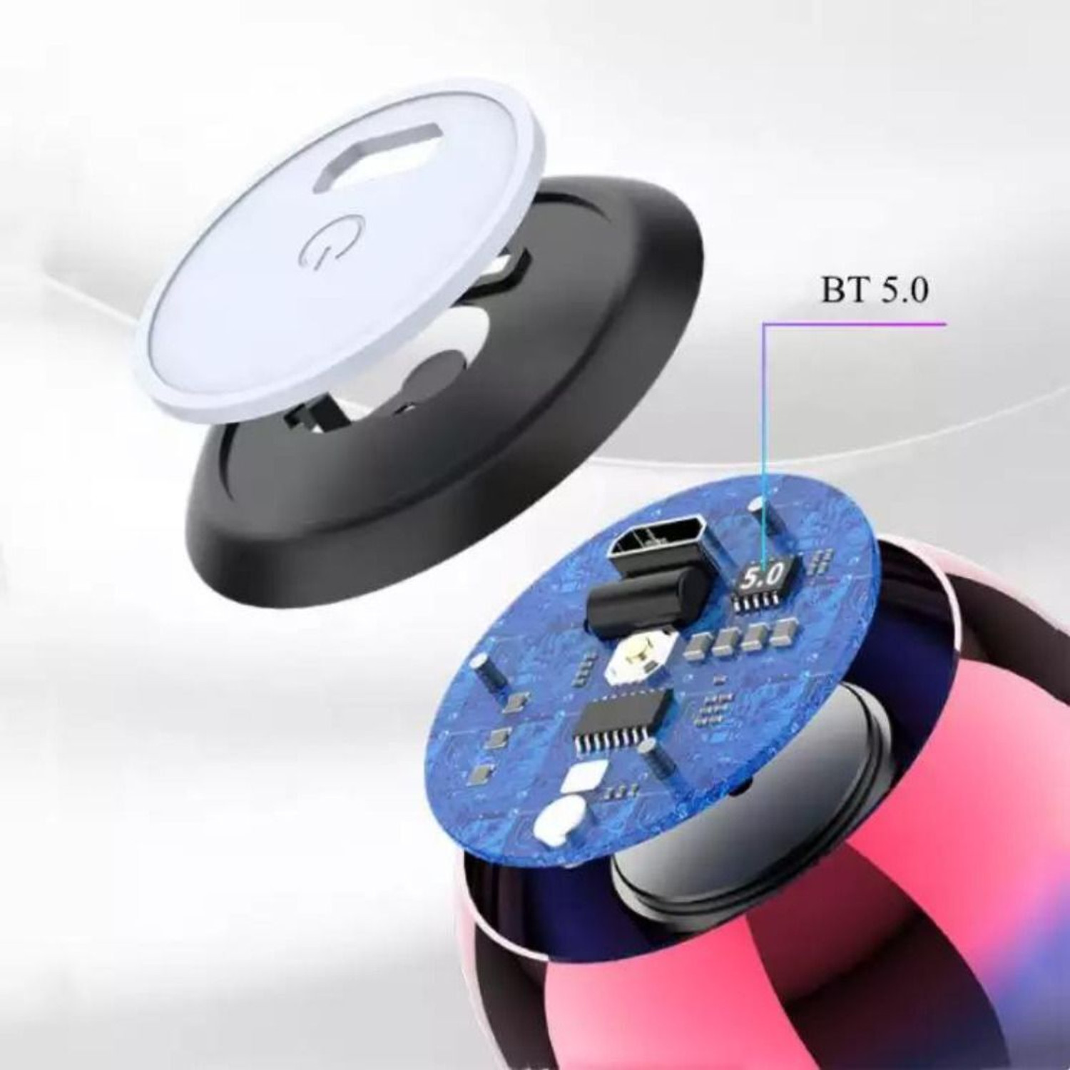Image of iCallMart HiFi Sound Quality 4d Small Steel Round Speaker Portable Home Mini Speaker 5 W Bluetooth Speaker