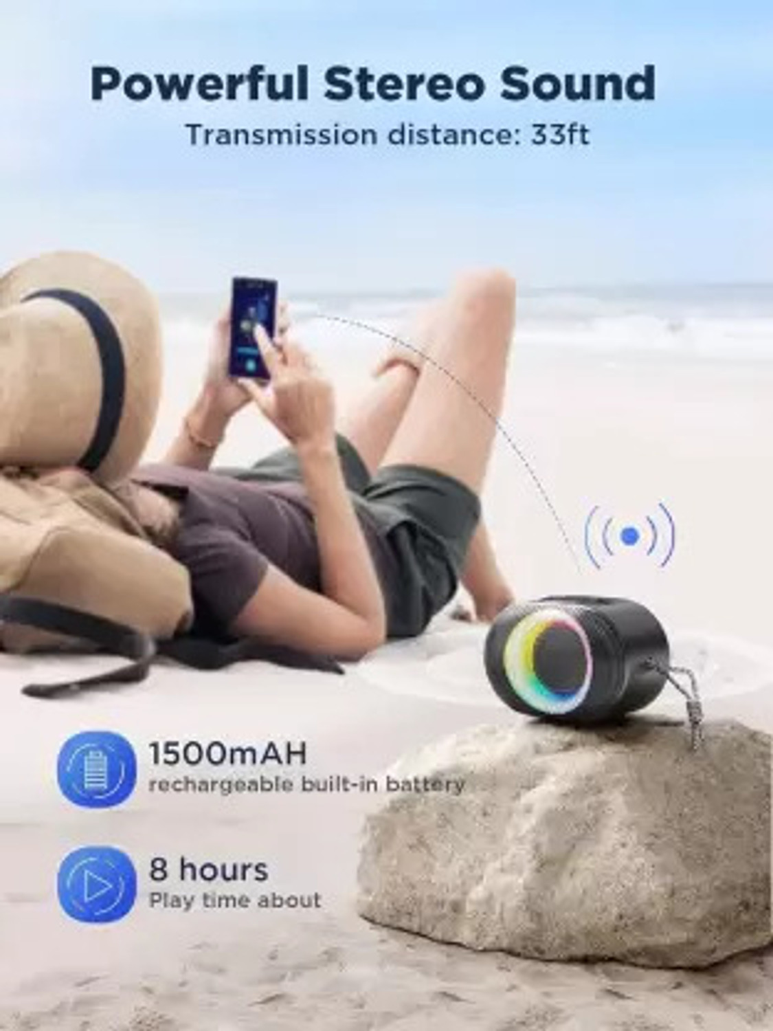 Image of ROAR PQ-126 Boss Speaker Compact High Power Wireless Bluetooth Audio Party 16 W Bluetooth PA Speaker