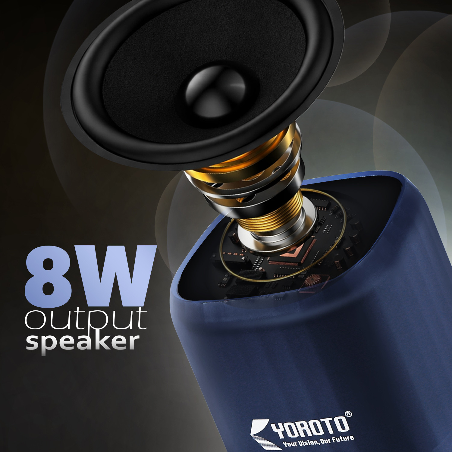 Image of YOROTO High Power Wireless Speaker with Thunder Bass, HD Surround Sound, 6H Playtime 8 W Bluetooth Speaker