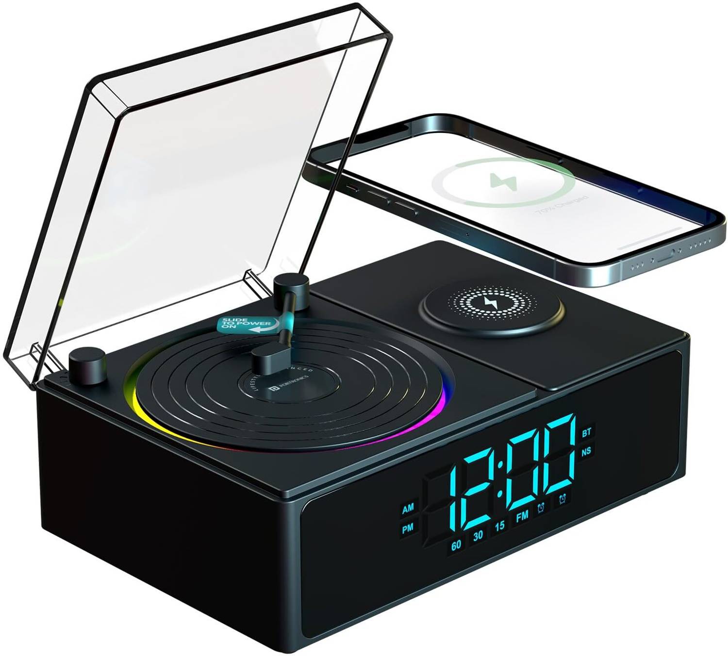 Portronics Soundflow 5W HD Sound Retro Design Bluetooth Speaker,15W Wireless Charging 5 W Bluetooth Speaker