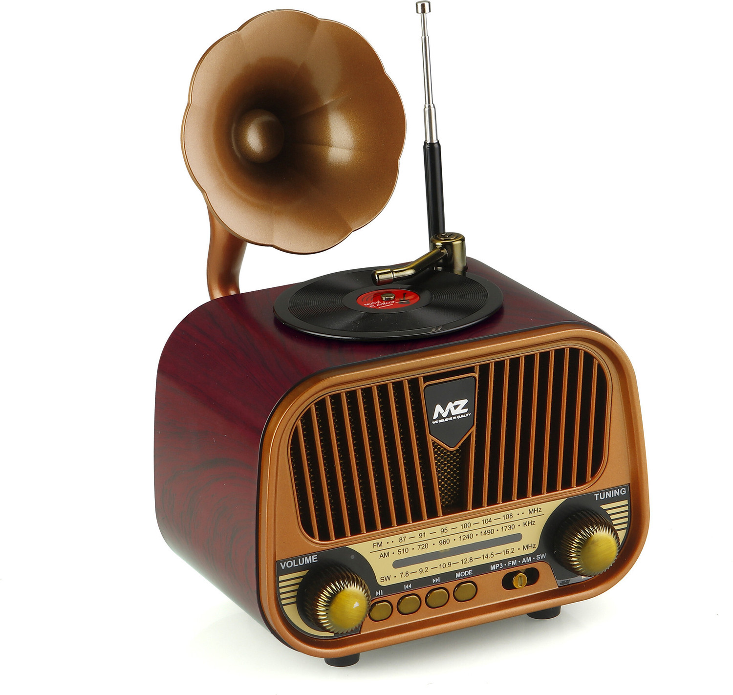 Image of MZ M427SP (RETRO RADIO SPEAKER) 1500mAh, Multi-Functional Features with High Power 5 W Bluetooth Speaker