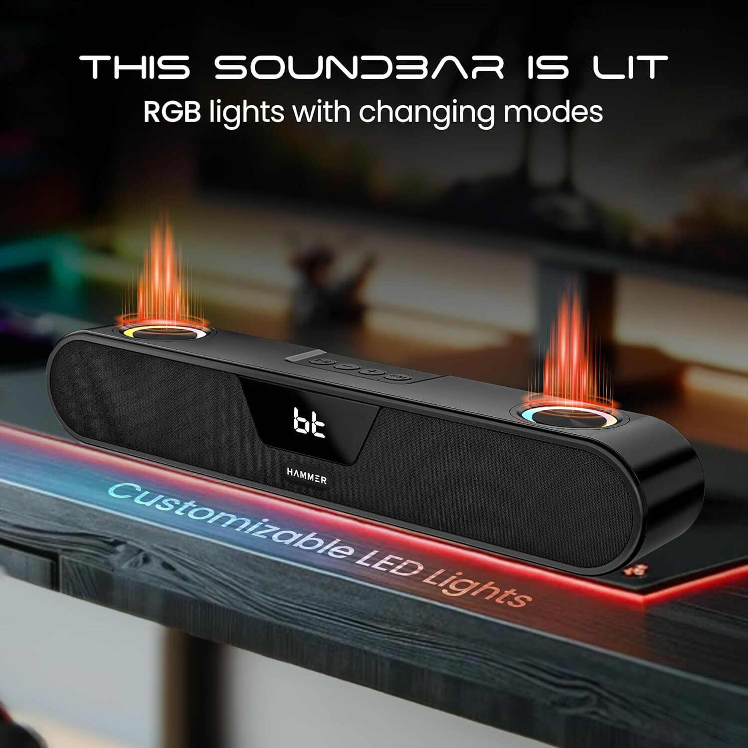 Image of BEATBOX 24W Output, RGB Lights, AUX, TWS Connectivity, Upto 8Hr Playtime by HAMMER 120 W Bluetooth Speaker