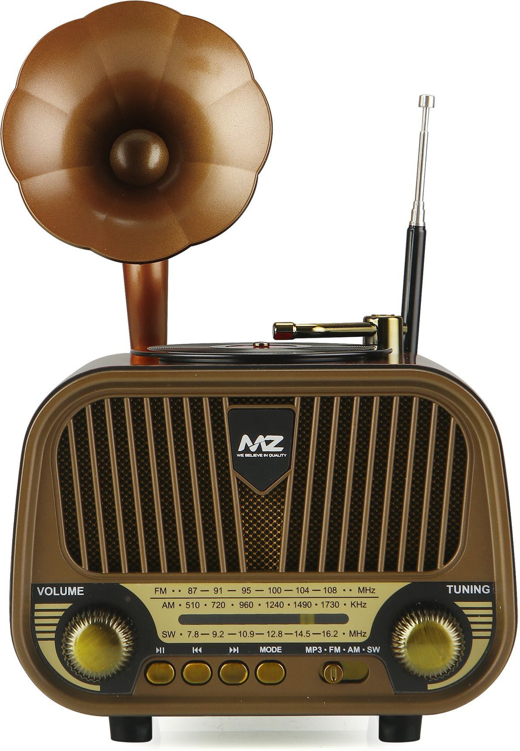 Image of MZ M427SP (RETRO RADIO SPEAKER) 1500mAh, Multi-Functional Features with High Power 5 W Bluetooth Speaker