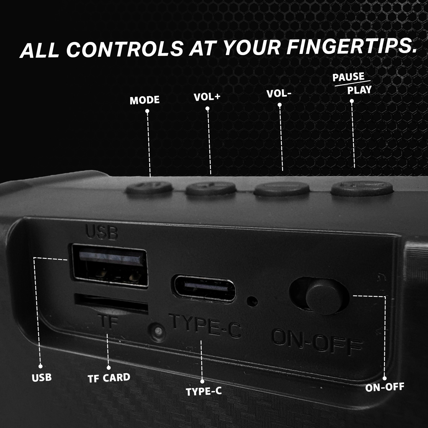 Image of YOROTO High Power Sound Speaker with Extra Bass Boost 10 W Bluetooth Speaker