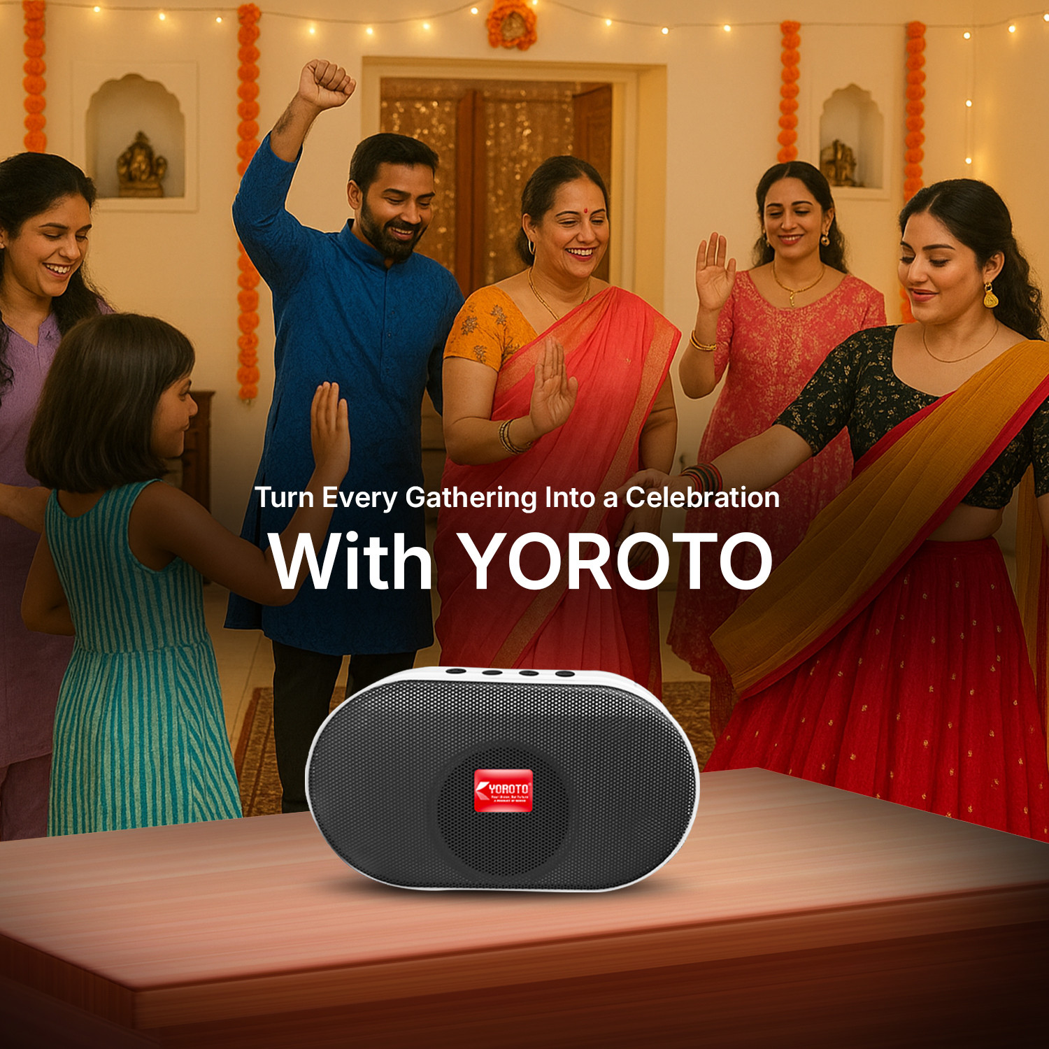 Image of YOROTO YO-A012 Portable Speaker With Thunder Sound and High Bass 10 W Bluetooth Speaker