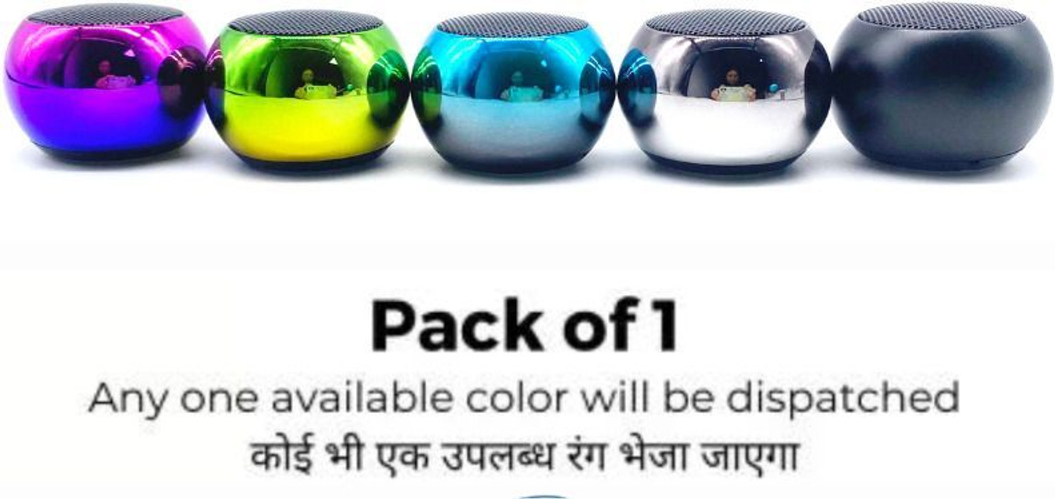 Image of iCallMart HiFi Sound Quality 4d Small Steel Round Speaker Portable Home Mini Speaker 5 W Bluetooth Speaker