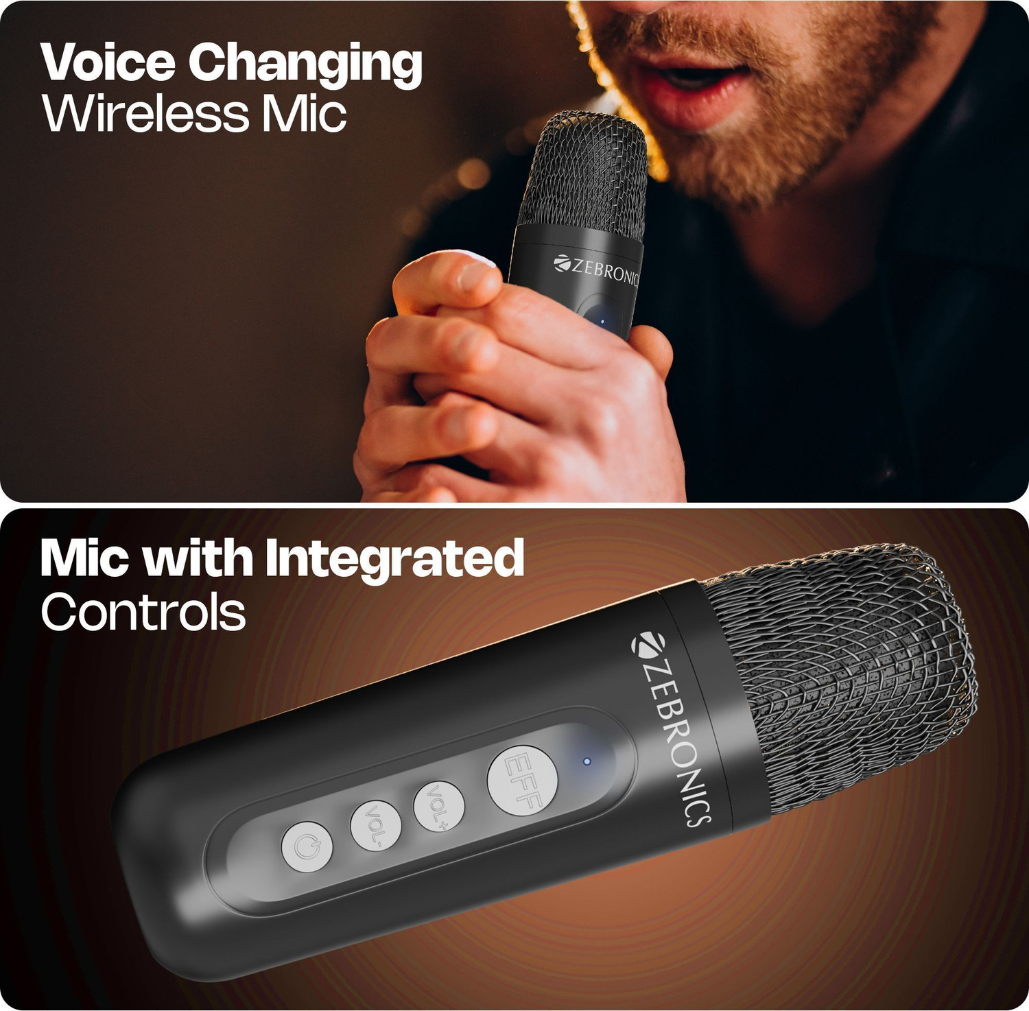 Image of ZEBRONICS SOUND FEAST 110 Portable Speaker, Voice Changing Wireless Mic,6 RGB Modes 14 W Bluetooth Speaker