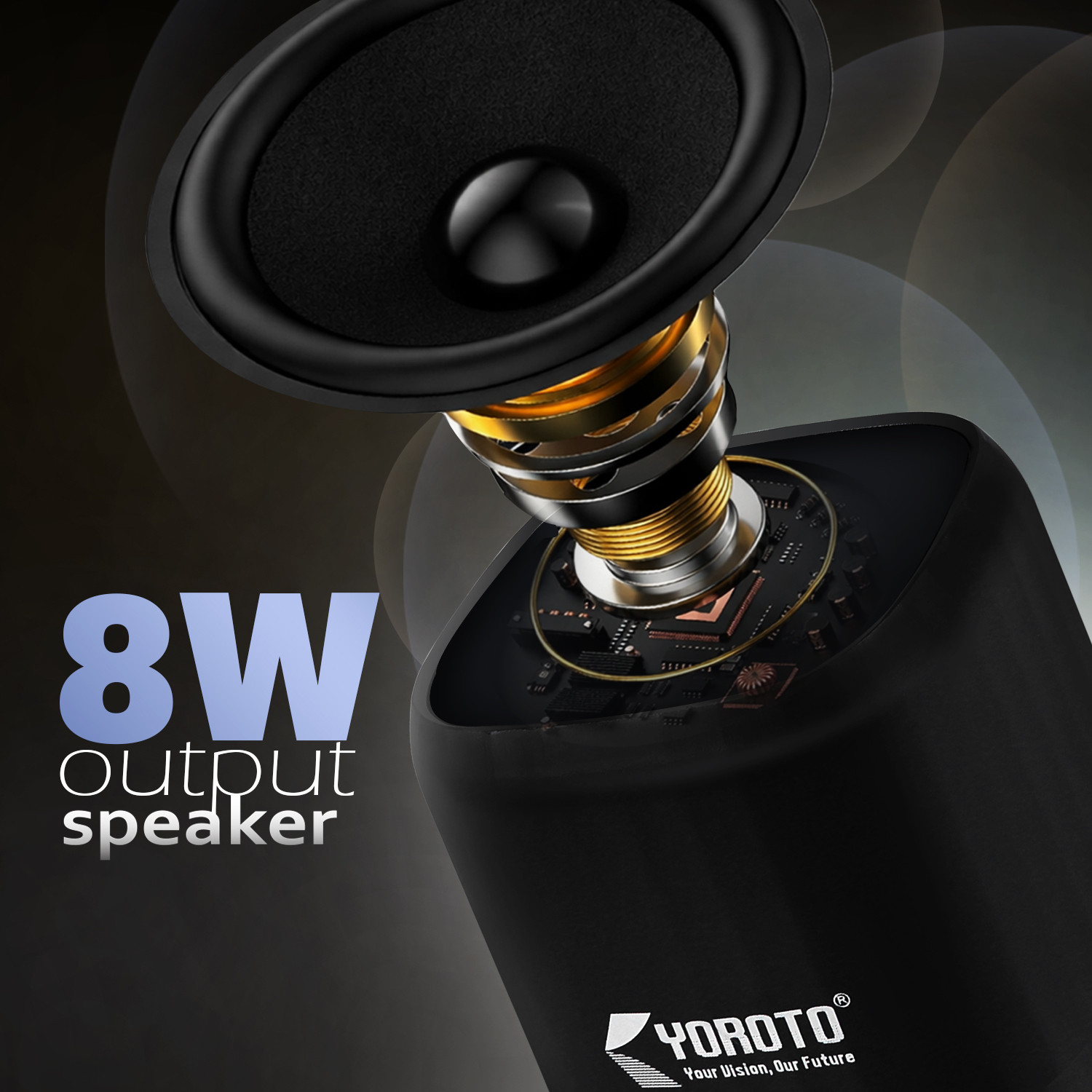 Image of YOROTO High Power Wireless Speaker with Thunder Bass, HD Surround Sound, 6H Playtime 8 W Bluetooth Speaker