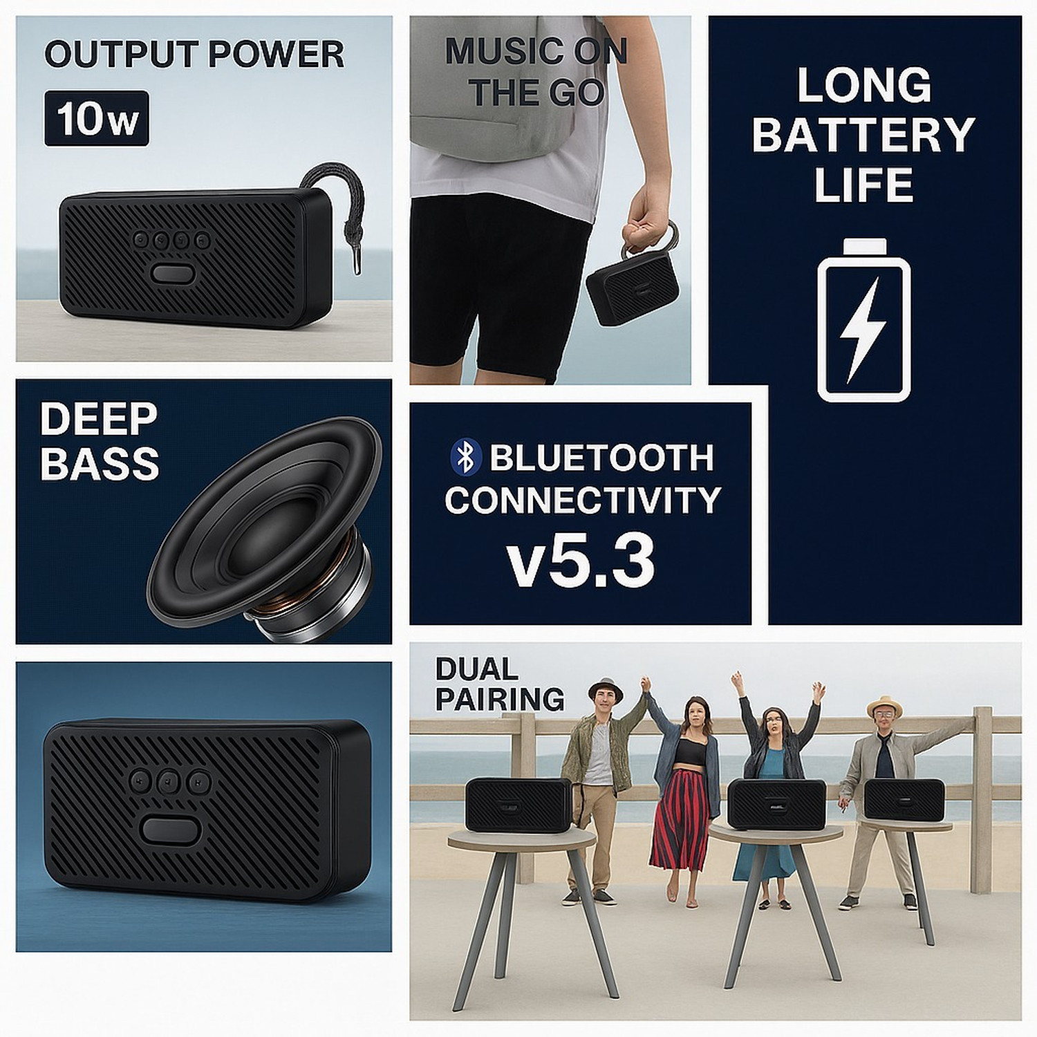 Image of Coracao Mini soundbar With heavy Bass for mobile /laptop /computer 10 W Bluetooth Speaker
