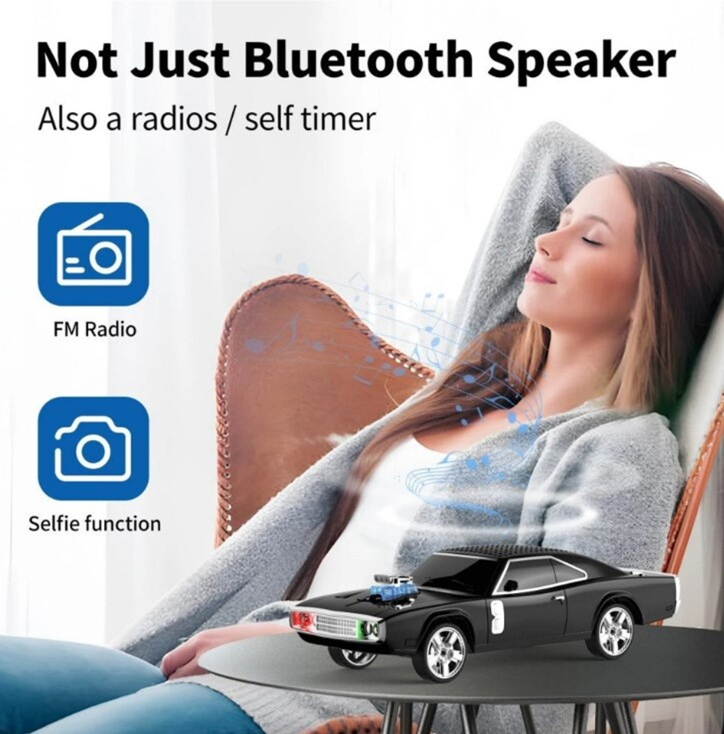 Image of A CONNECT Z Car Speaker WS 1968 Black High Quality Car Audio Speaker 10 W Bluetooth Speaker