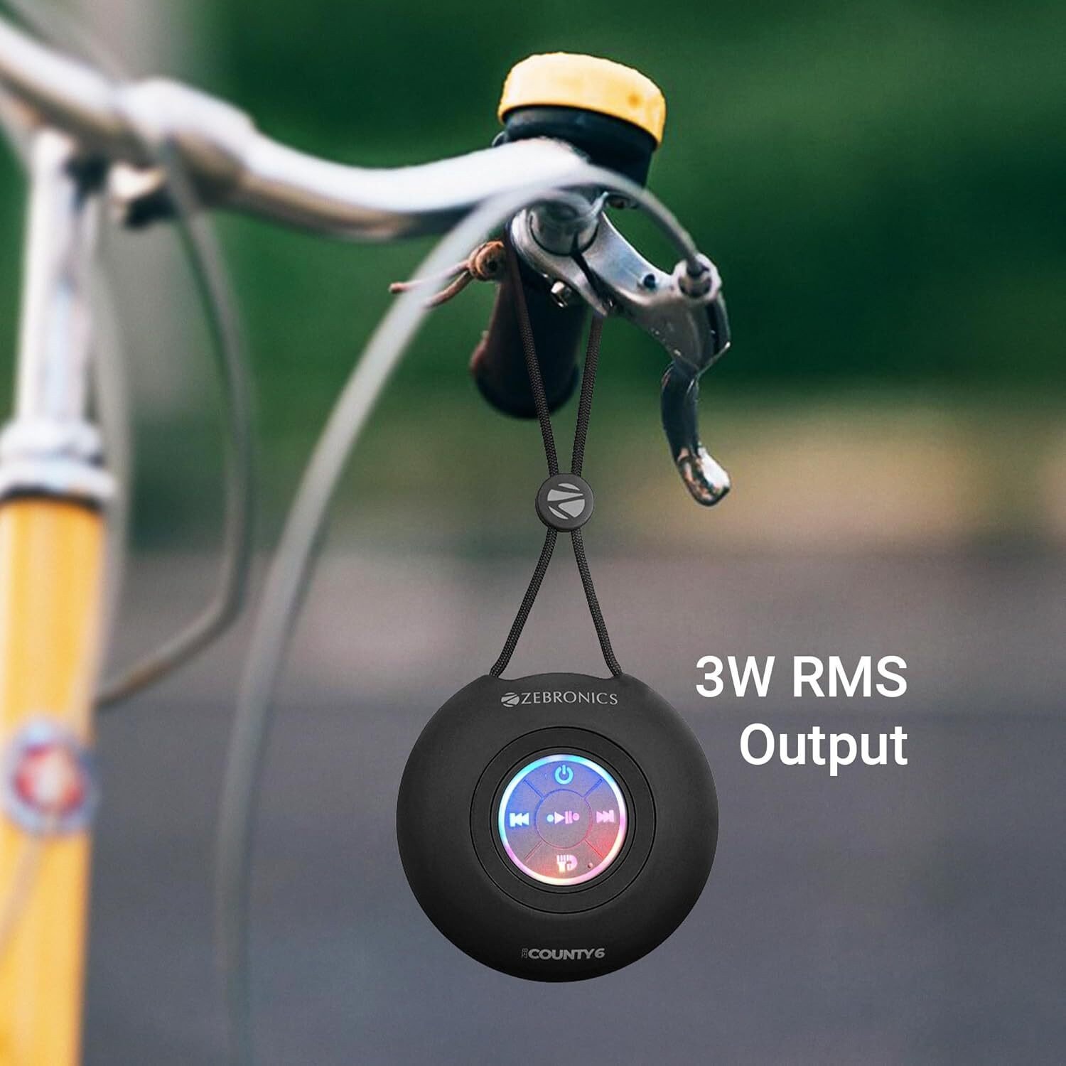 Image of ZEBRONICS County 6 Portable Bluetooth Speaker, 3 Watts, Upto 12 Hours Playback, BTv5.3 3 W Bluetooth Speaker