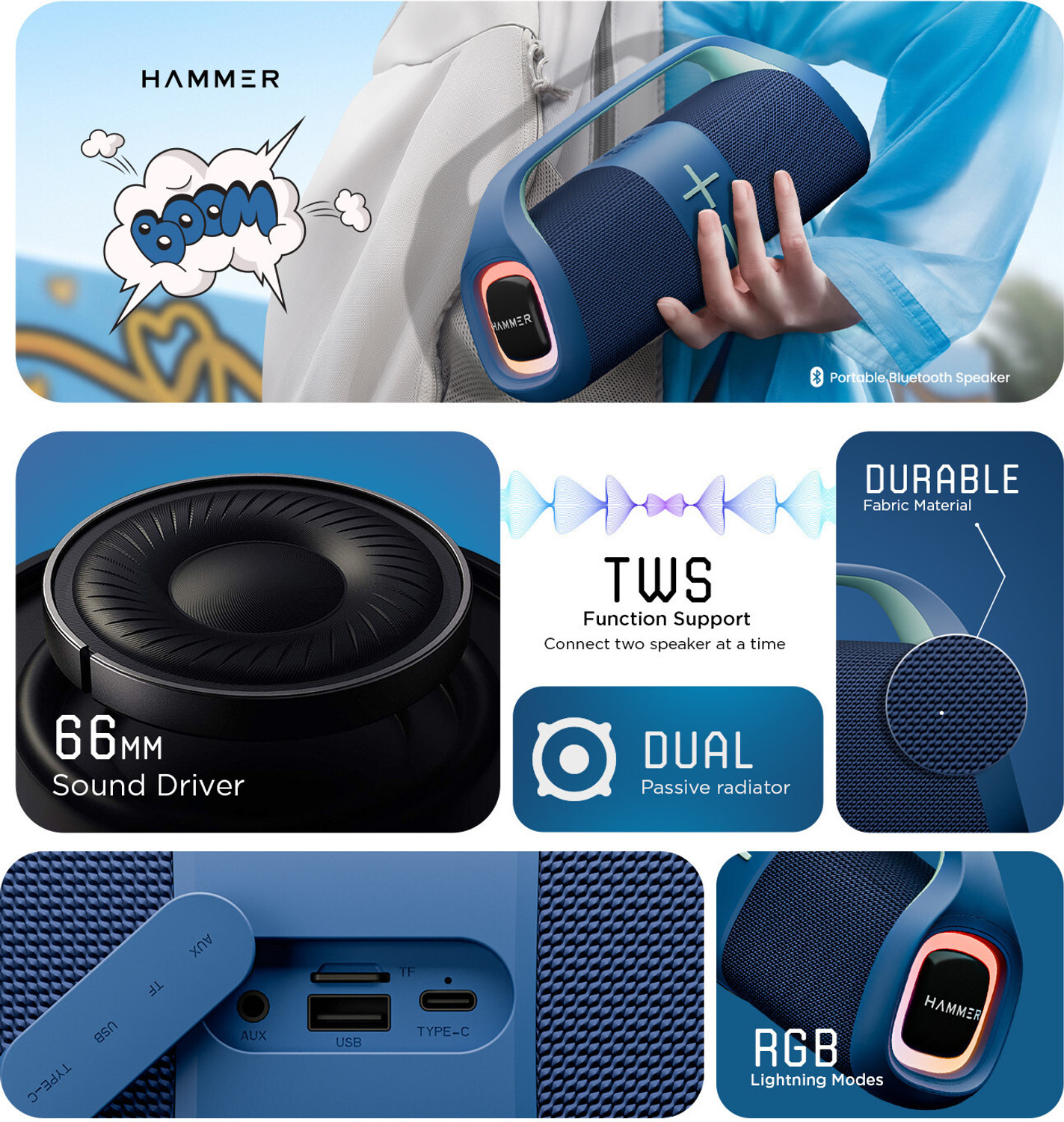Image of Hammer Boom 30 W Bluetooth Speaker