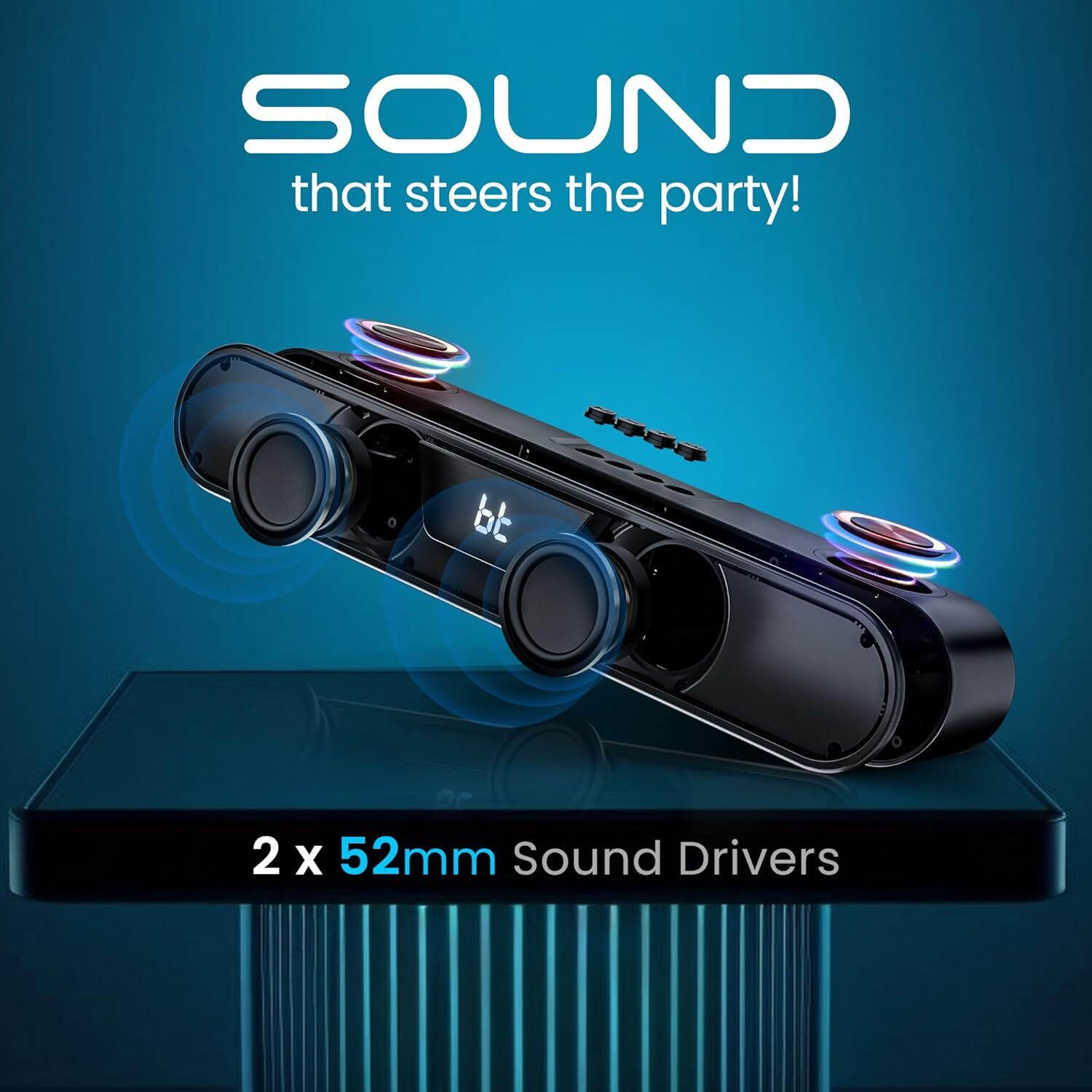 Image of BEATBOX 24W Output, RGB Lights, AUX, TWS Connectivity, Upto 8Hr Playtime by HAMMER 120 W Bluetooth Speaker
