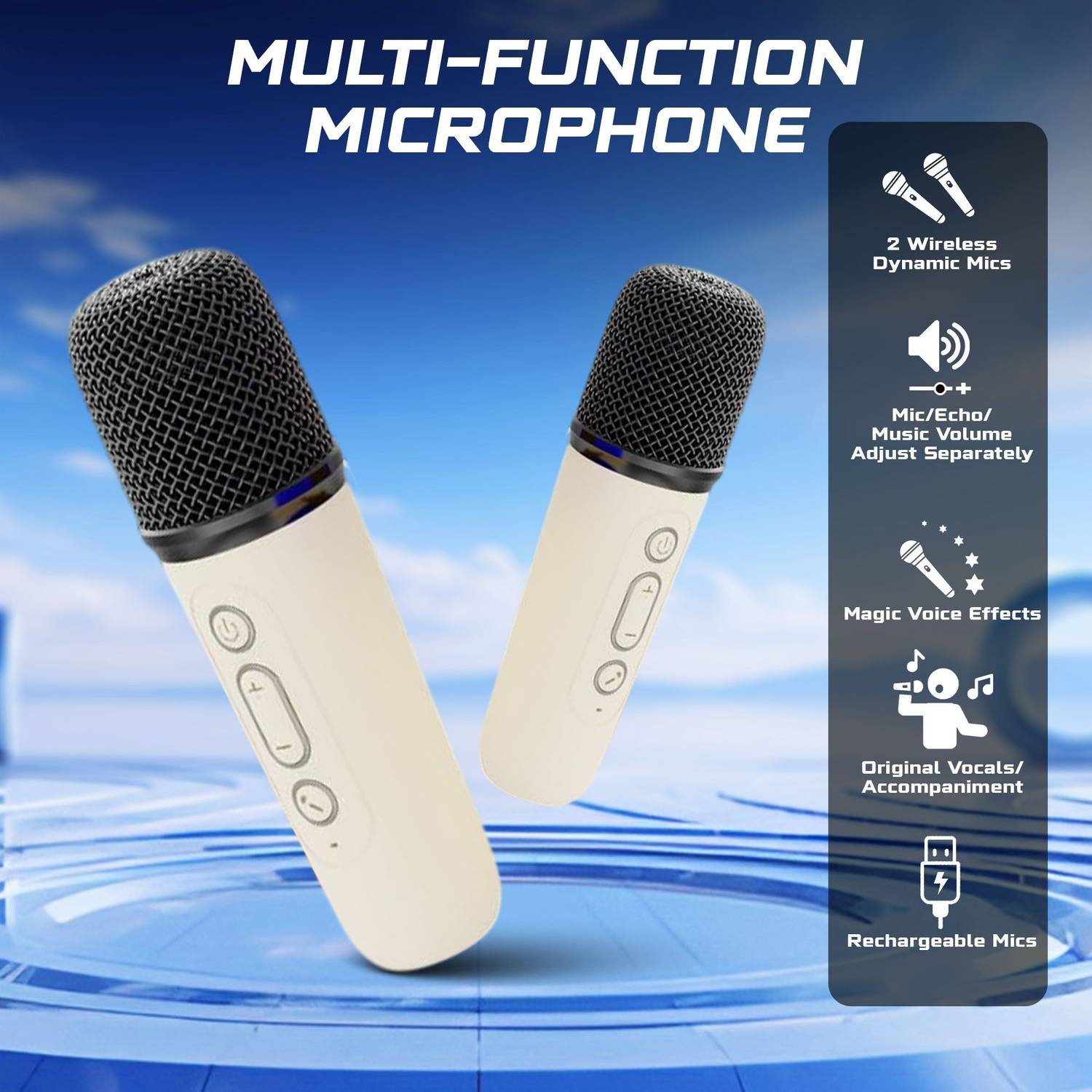 PunnkFunnk Mini Vocal Speaker Karaoke 2 Mic - Image 2