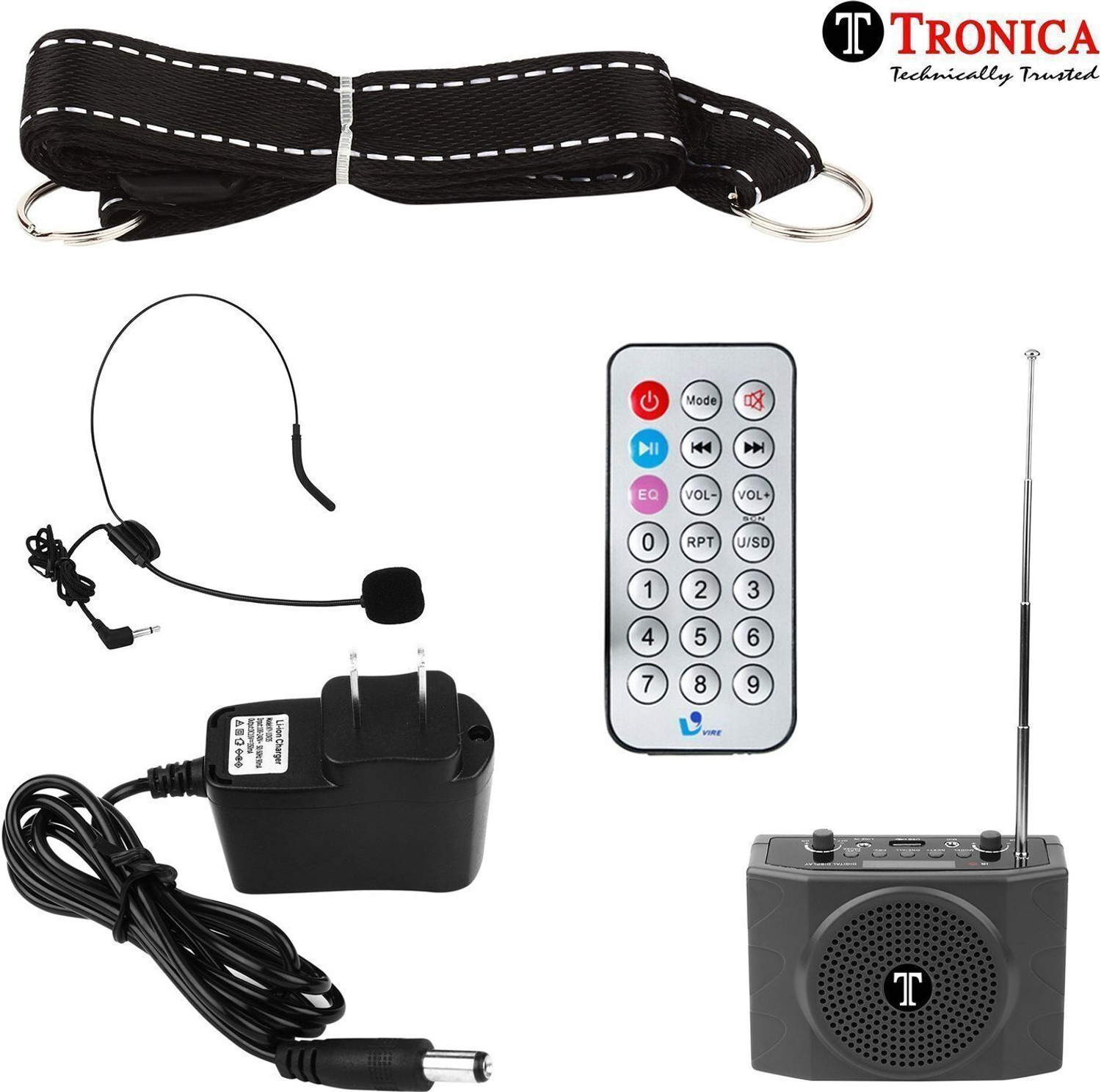 Image of TRONICA Rechargeable Multimedia Portable Digital Display Speaker with Karaoke Mic 12 W Mobile /Tablet Speaker