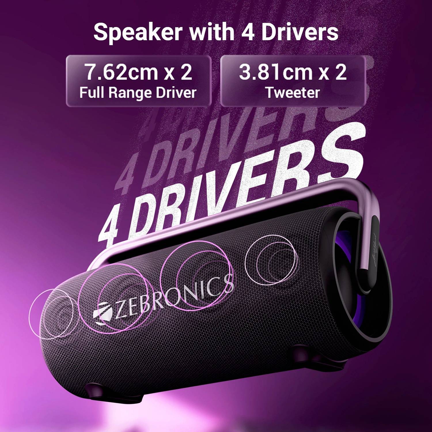 Buy ZEBRONICS AXON 100, BTv5.3 | USB | AUX | TWS,RGB, Deep Bass