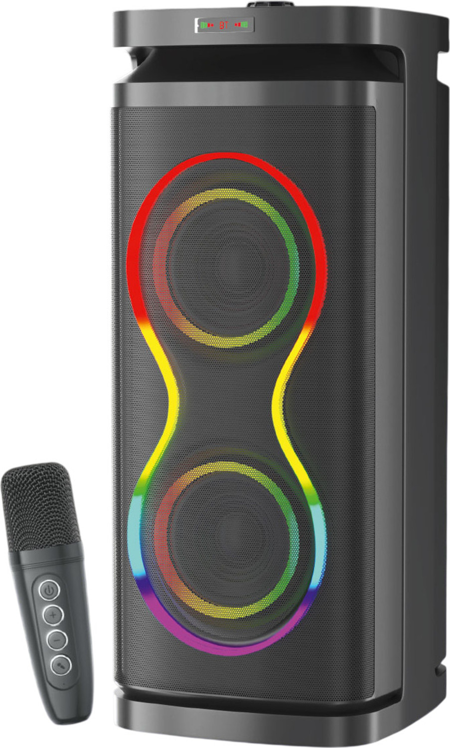 Image of V WORTEX Party Speaker with Wireless Mic | Boom Box Speaker | RGB Lights | Deep Bass| 50 W Bluetooth Speaker