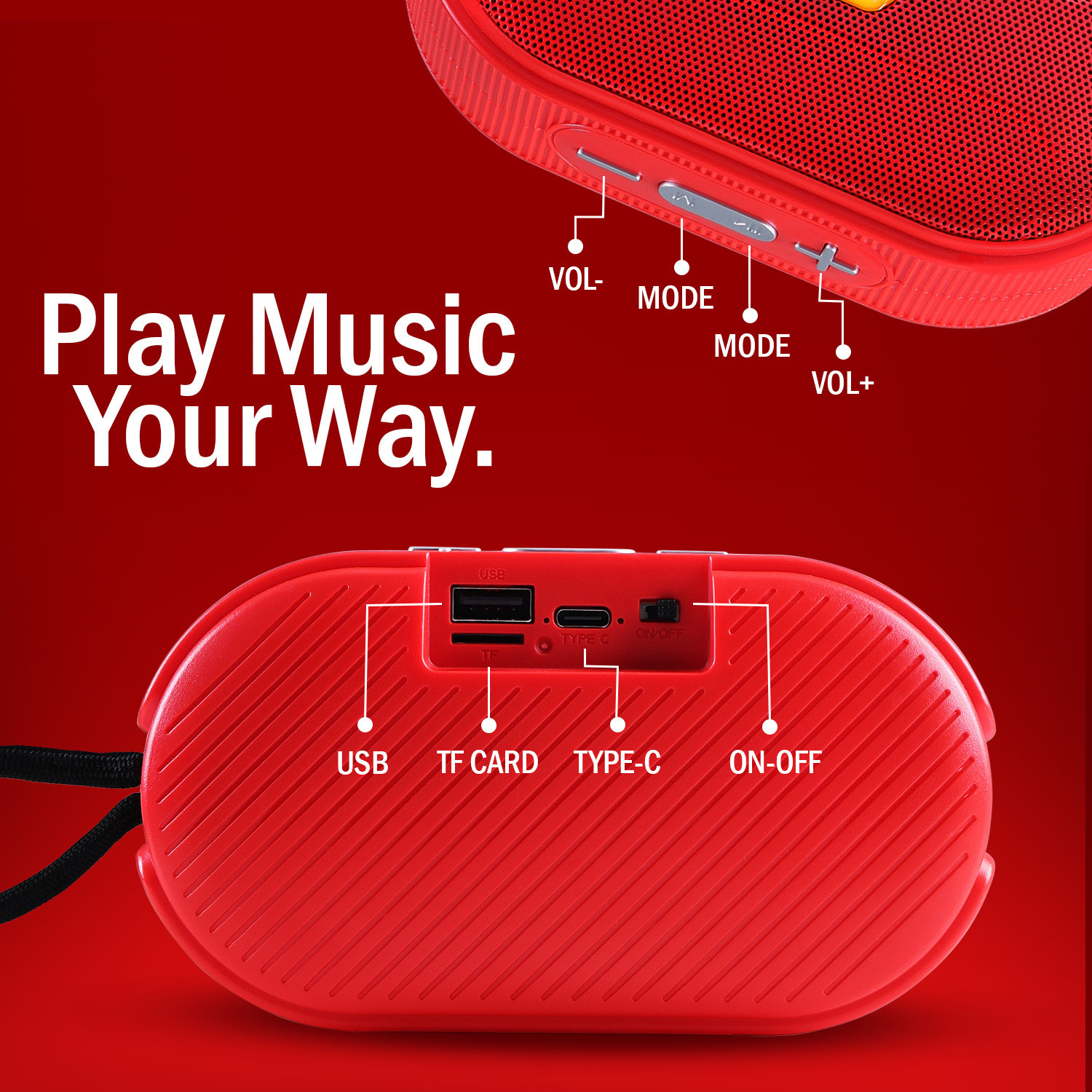 Image of YOROTO Wireless Portable Speaker, Super HD Sound and Deep Heavy Bass 12 W Bluetooth Speaker