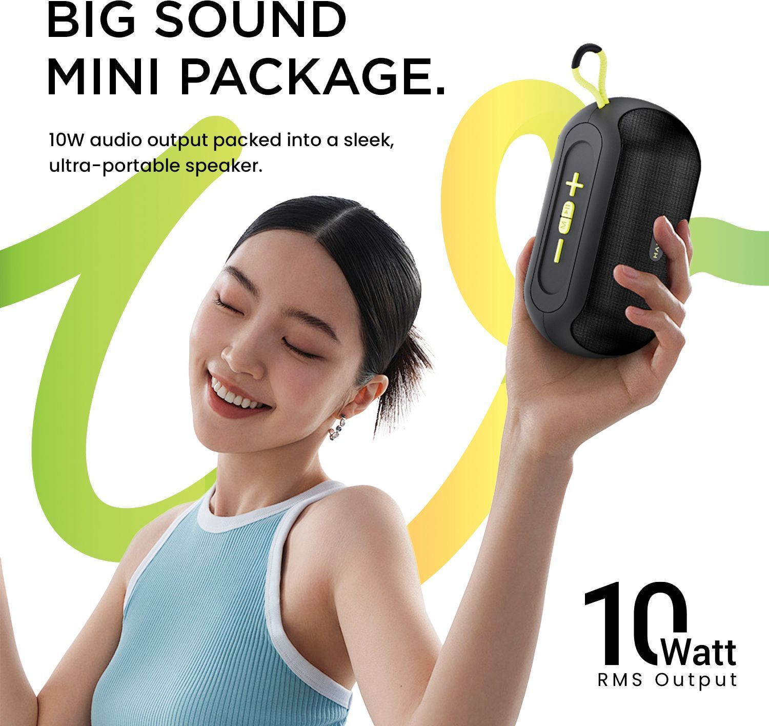 Image of Hammer Wave 10W Speaker with Twin Pairing, 8 Hours Playtime, Made in India 10 W Bluetooth Speaker