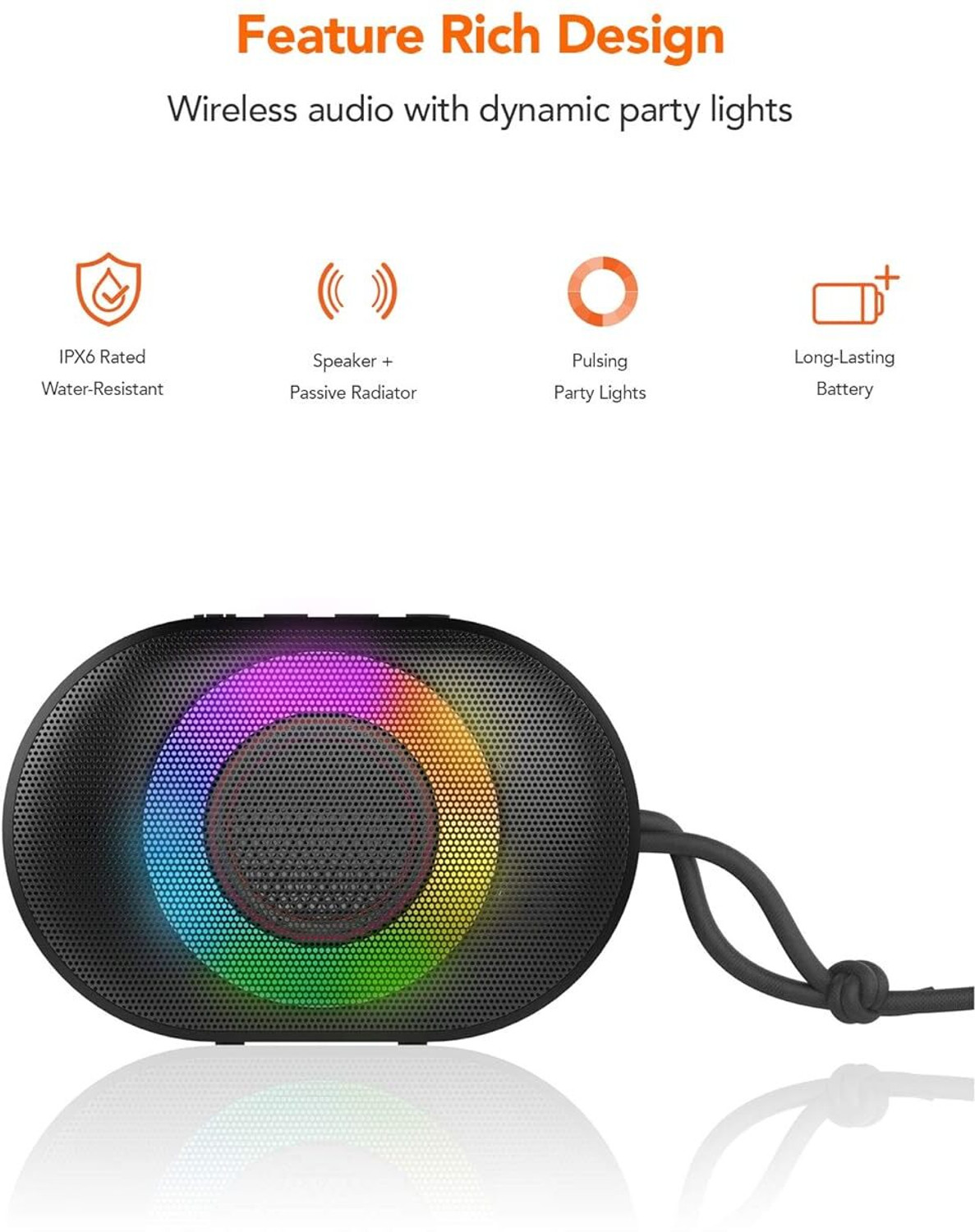 Image of ROAR PQ-126 Boss Speaker Compact High Power Wireless Bluetooth Audio Party 16 W Bluetooth PA Speaker