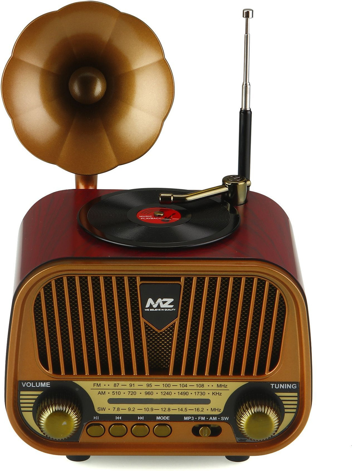 Image of MZ M427SP (RETRO RADIO SPEAKER) 1500mAh, Multi-Functional Features with High Power 5 W Bluetooth Speaker