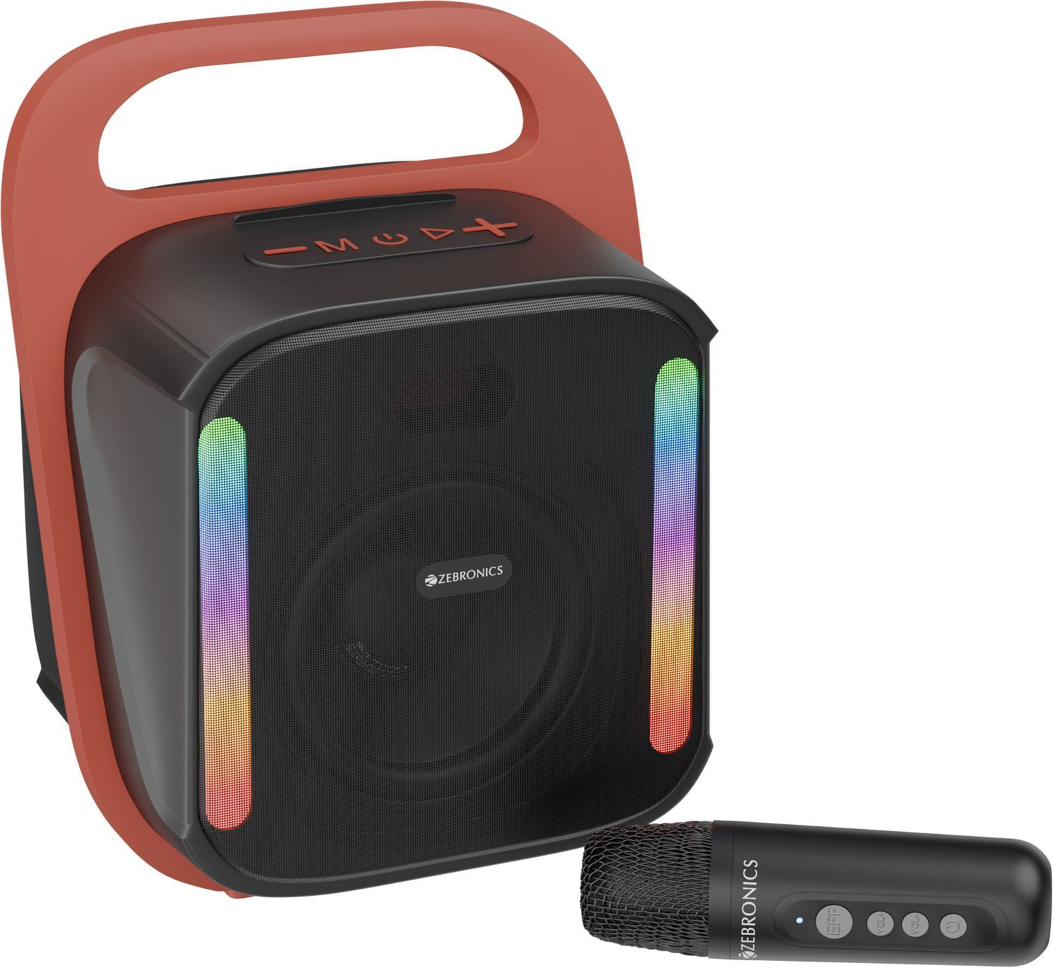 Image of ZEBRONICS SOUND FEAST 110 Portable Speaker, Voice Changing Wireless Mic,6 RGB Modes 14 W Bluetooth Speaker