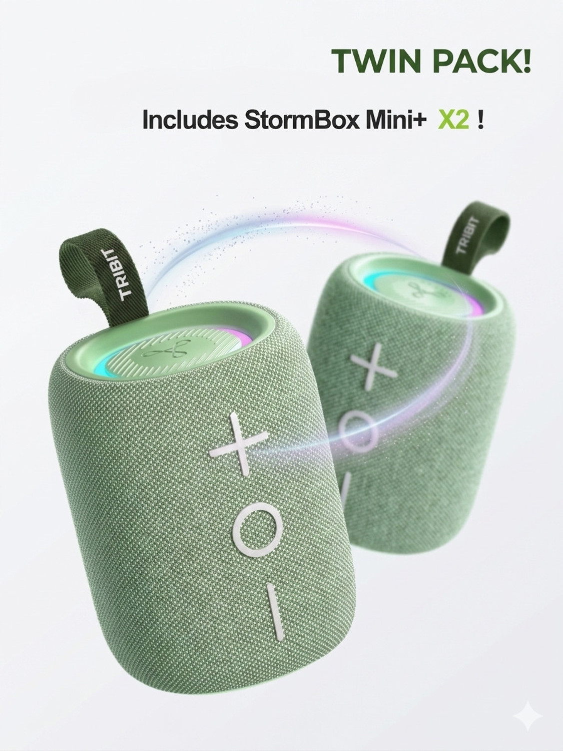 Image of Tribit Storm Box Mini Plus, with SubWoofer-Grade Bass, IPX7 Waterproof 12H Playtime 12 W Bluetooth Speaker