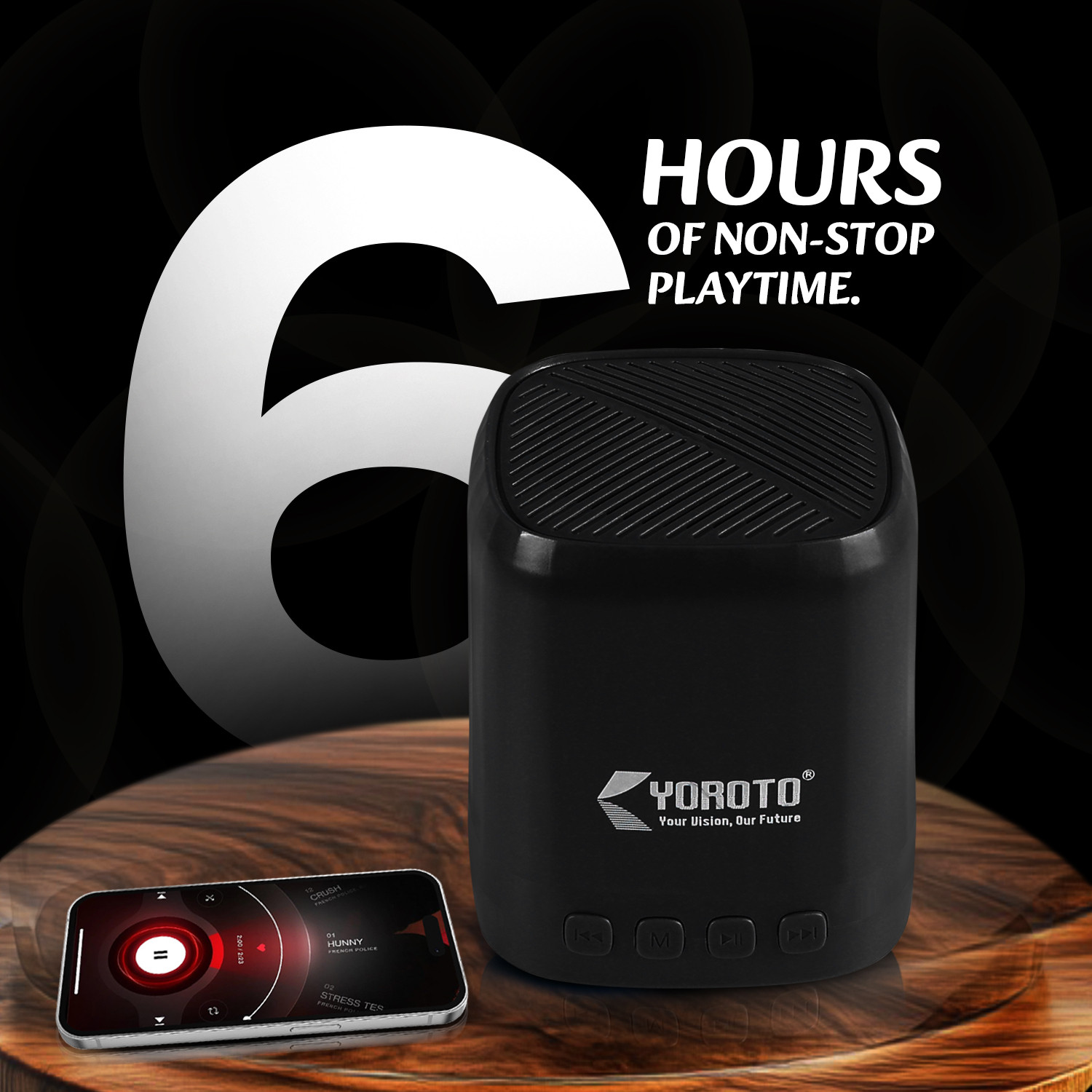 Image of YOROTO High Power Wireless Speaker with Thunder Bass, HD Surround Sound, 6H Playtime 8 W Bluetooth Speaker