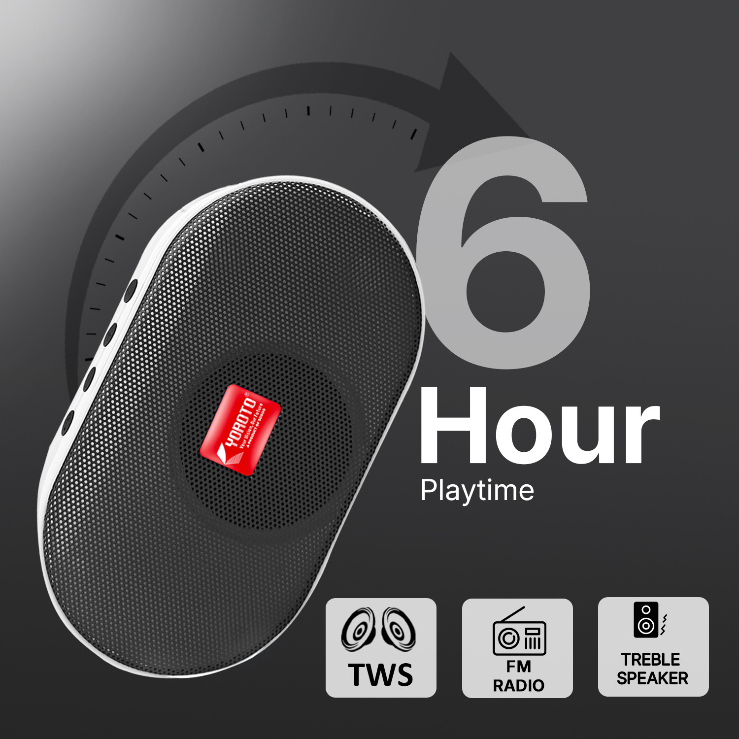 Image of YOROTO YO-A012 Portable Speaker With Thunder Sound and High Bass 10 W Bluetooth Speaker