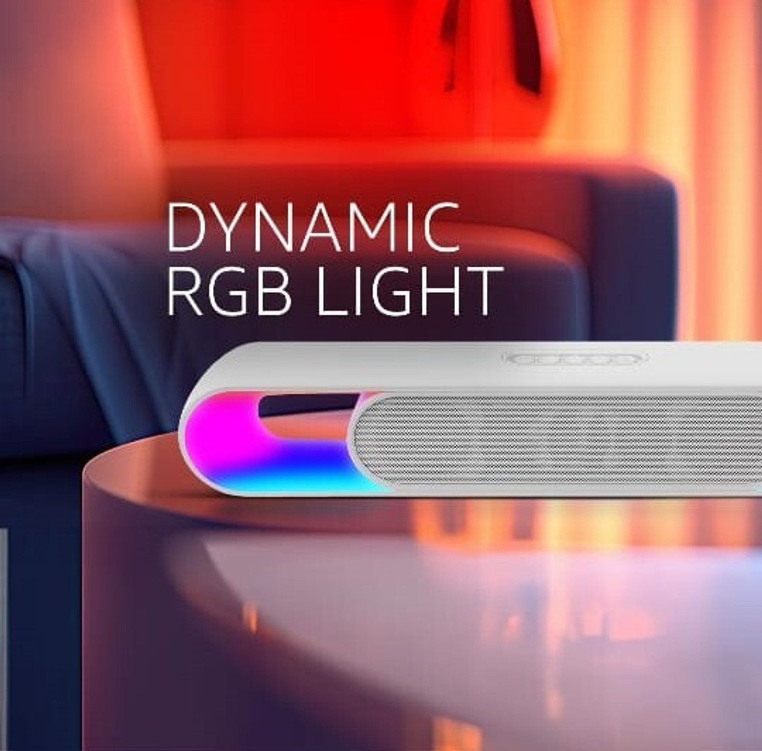 Image of Coracao 18W Bluetooth Soundbar with 2000mAh Battery, 8H Playtime, RGB Lights, BT5.3 18 W Bluetooth Speaker