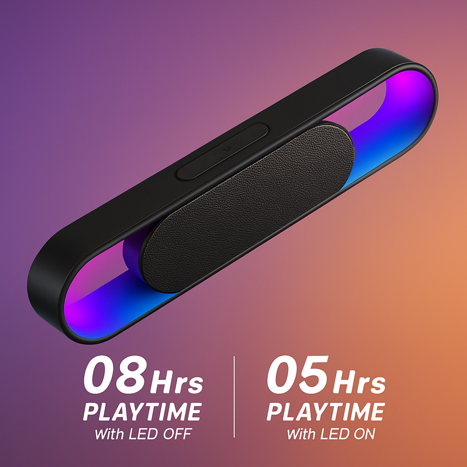 Image of Coracao 18W Bluetooth Soundbar with 2000mAh Battery, 8H Playtime, RGB Lights, BT5.3 18 W Bluetooth Speaker