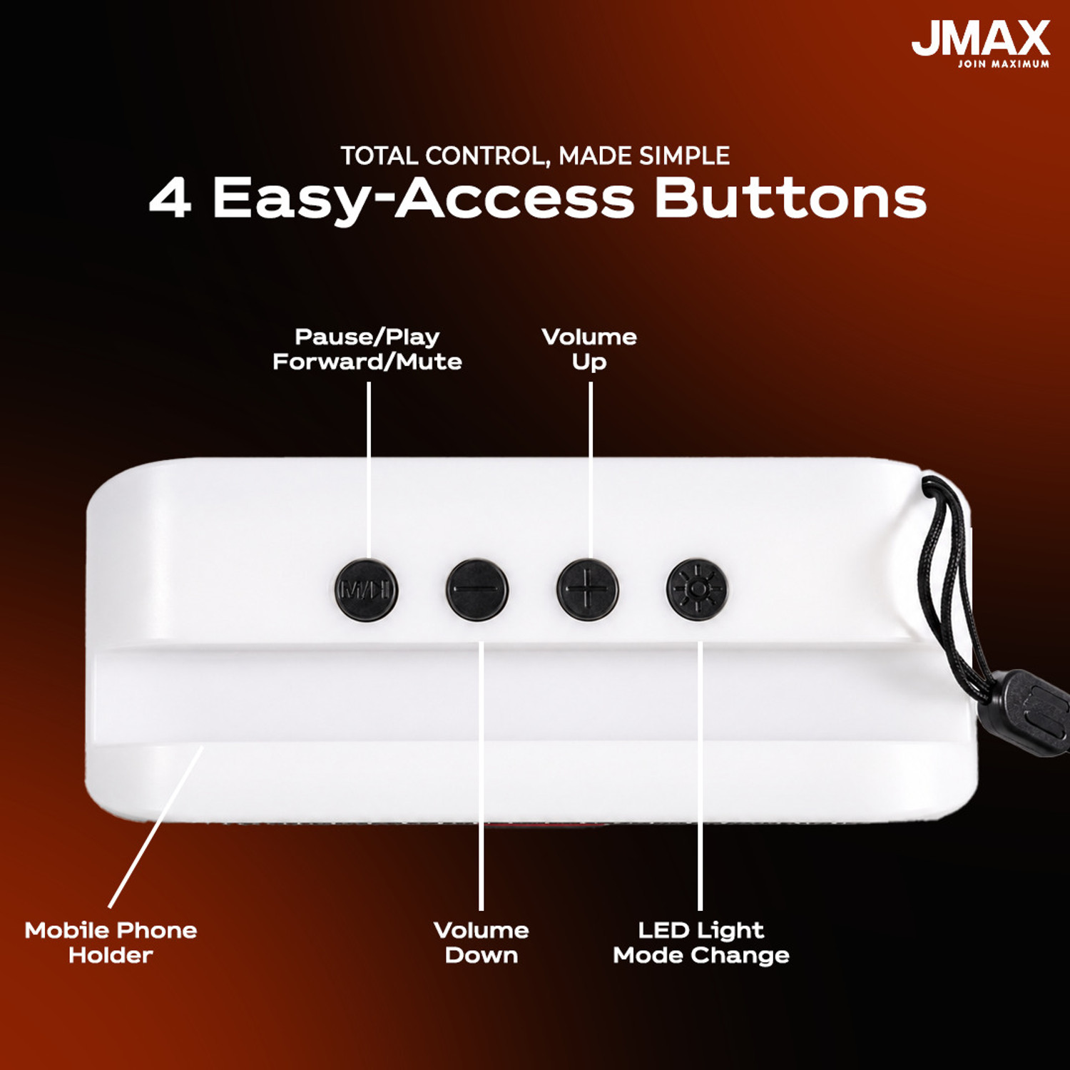 Image of Jmax Portable BT Speaker| 7W, 1200mAh Battery USB /TF, - Outdoor Travel Music System 7 W Bluetooth Speaker