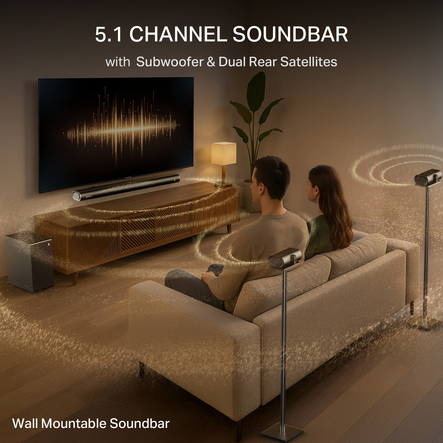 Image of boAt Aavante Prime 5.1 5000DA with Dolby Atmos 500 W Bluetooth Soundbar (Premium Black, 5.1 Channel)