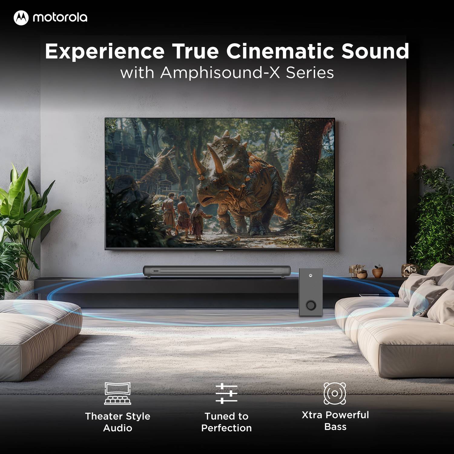 MOTOROLA AmphisoundX Vibe 220W Bluetooth Soundbar Black - Image 3